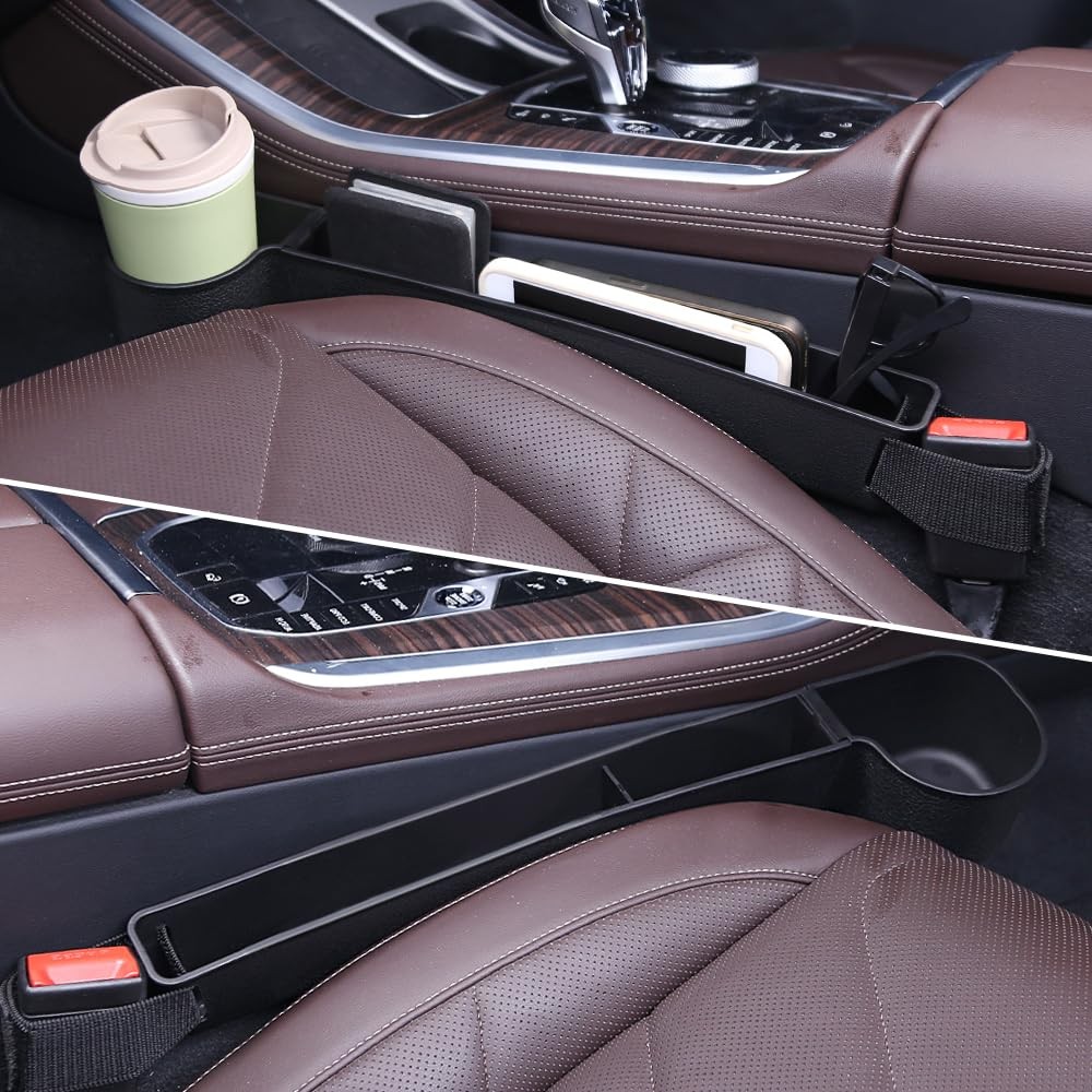 Car Seat Gap Filler, Multifunctional Seat Side Gap Filler with Cup Holder & O...