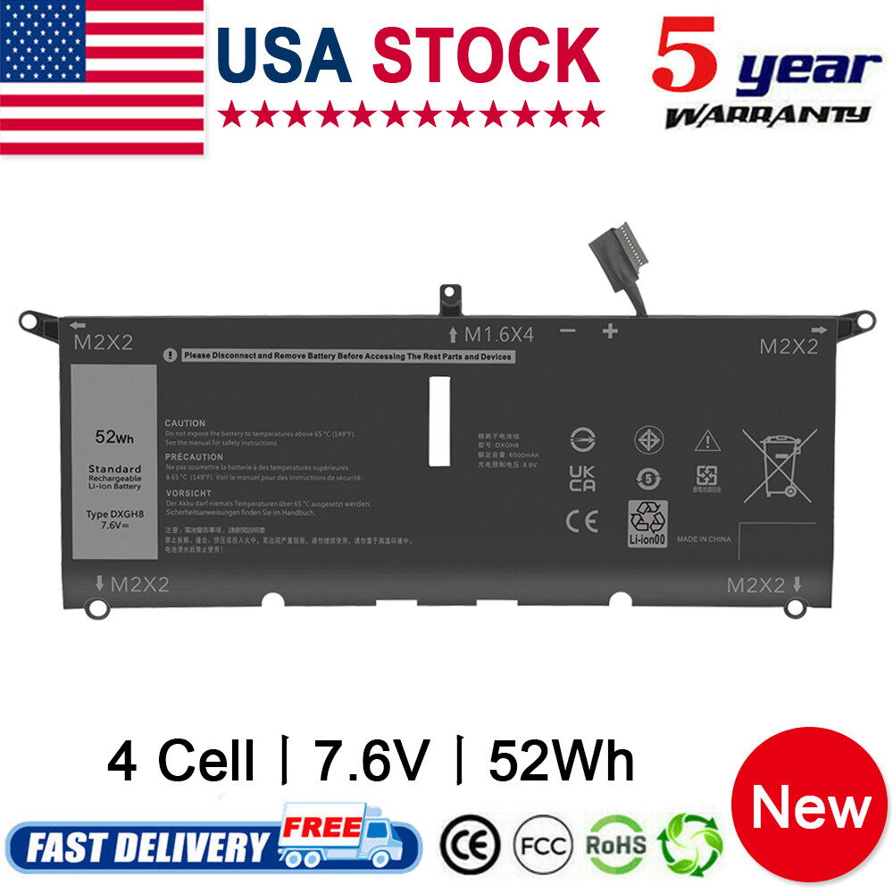 For Dell XPS 13 9370 9380 Latitude 3301 E3301 4-Cell 52Wh Battery DXGH8 G8VCF