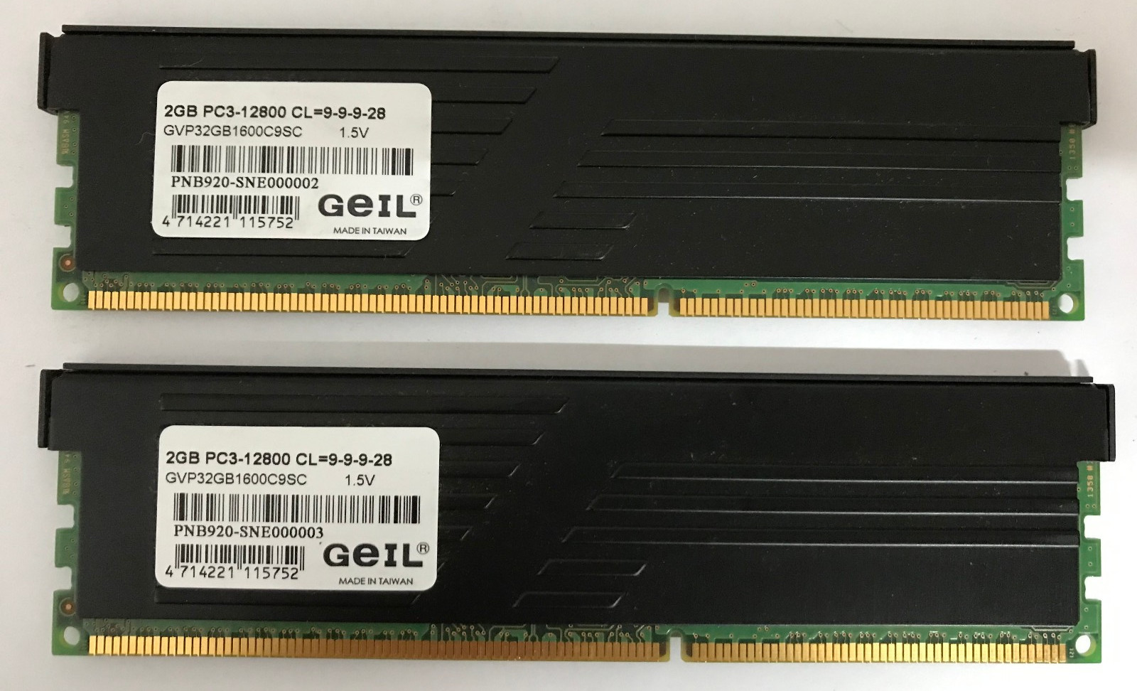 4GB (2x2GB) DDR3 GVP32GB1600C9SC Geil Value Plus PC3-12800 1.5V #R2845