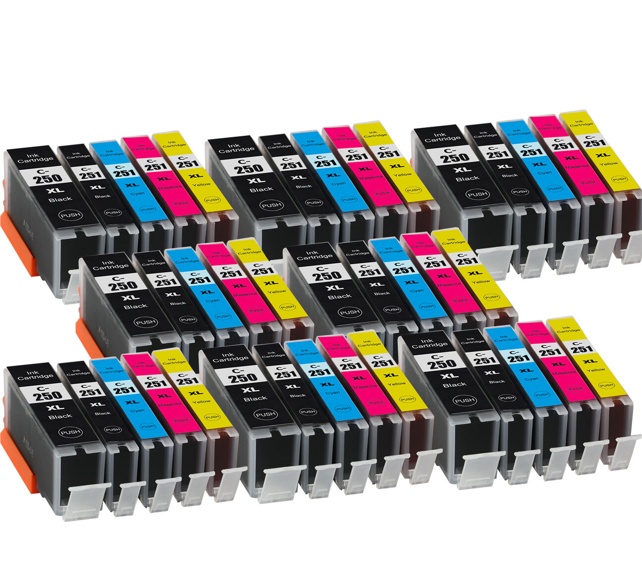 40PK XL Ink Tanks + chip for Canon PGI 250 CLI 251 MX722 MG6420 MG5420 MG5422 