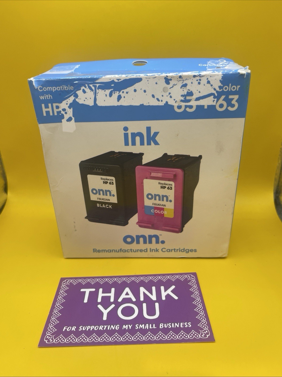 onn. Compatible with HP 63 Black +63 Color Ink Cartridges Exp 4/2025