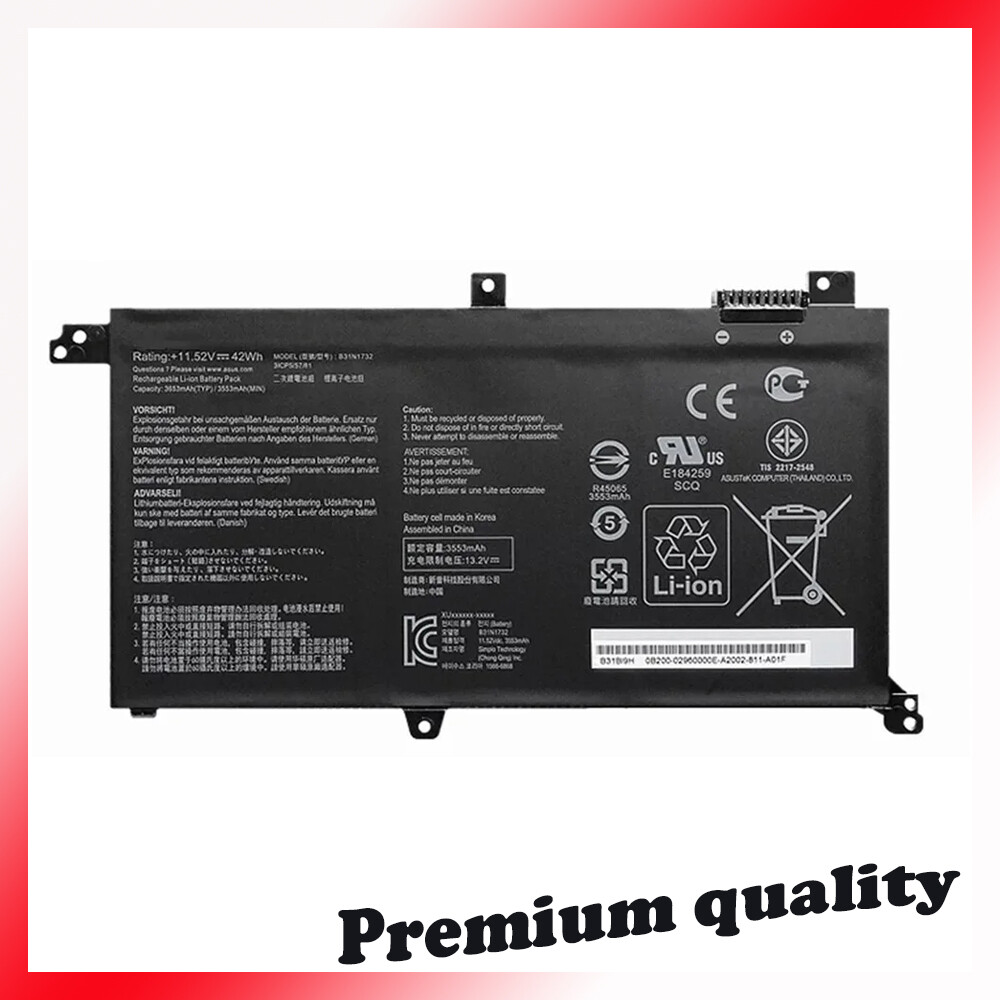 New B31N1732 Laptop Battery 11.52V 3653mAh 42Wh For VivoBook X571G X571LH X571GT