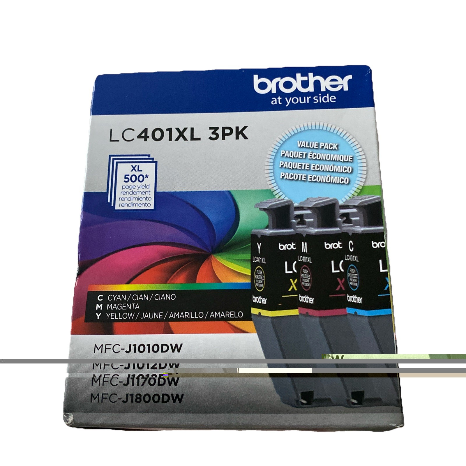 Genuine Brother 3-Pack Ink Cartridges LC401XL Color (C/M/Y)   Exp: 05/28