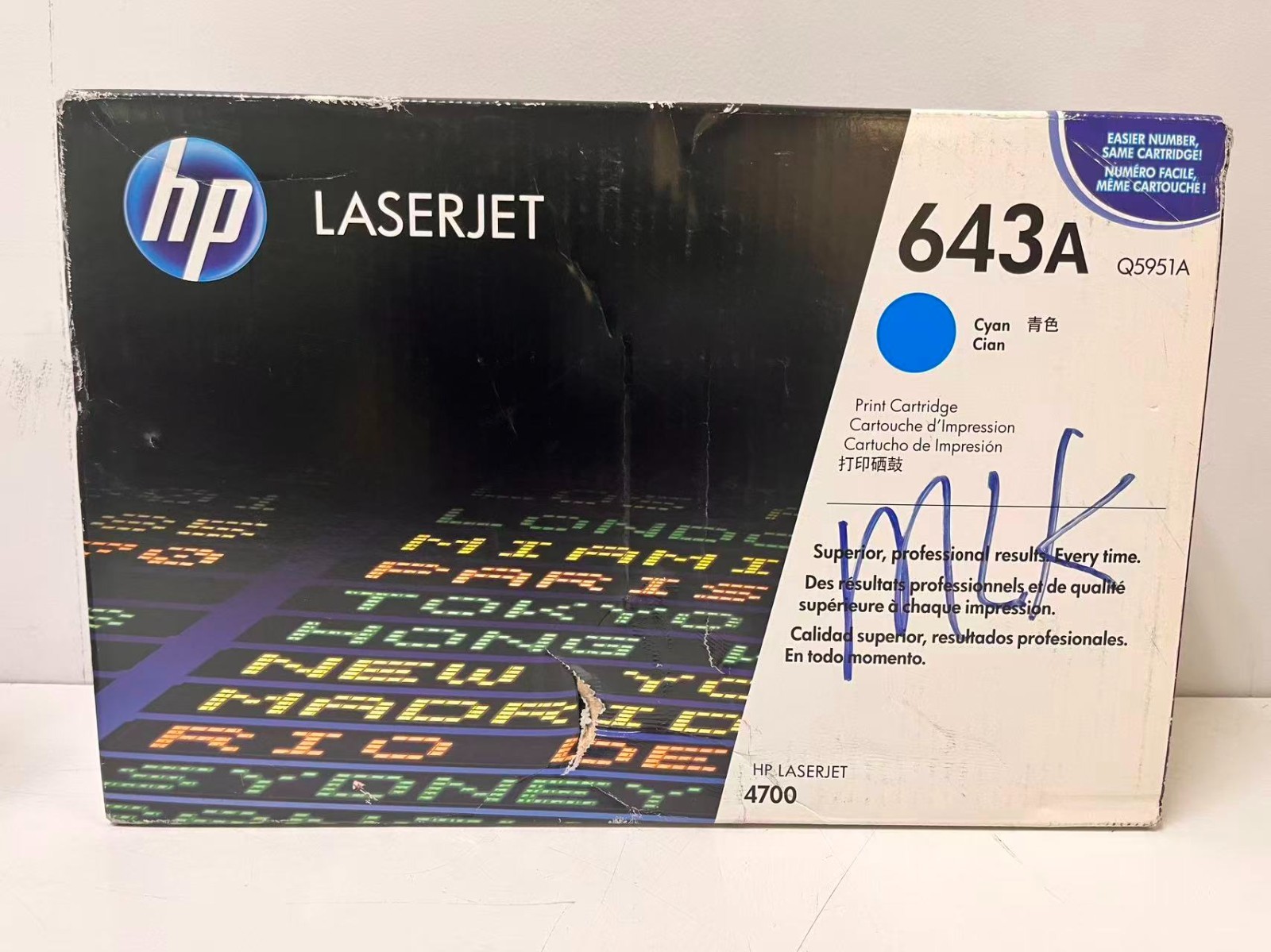 Genuine New HP 643A Q5951A cyan Toner Cartridge LaserJet 4700 Series sealed