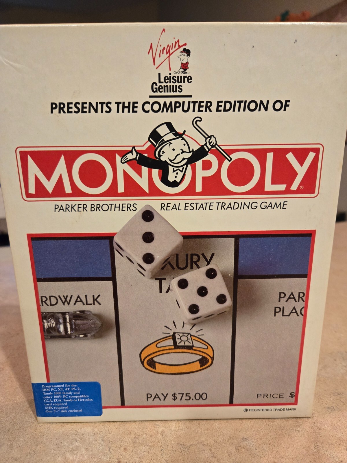 Monopoly Computer Edition (Virgin Games, 1991) PC Big Box Game (excellent cond)