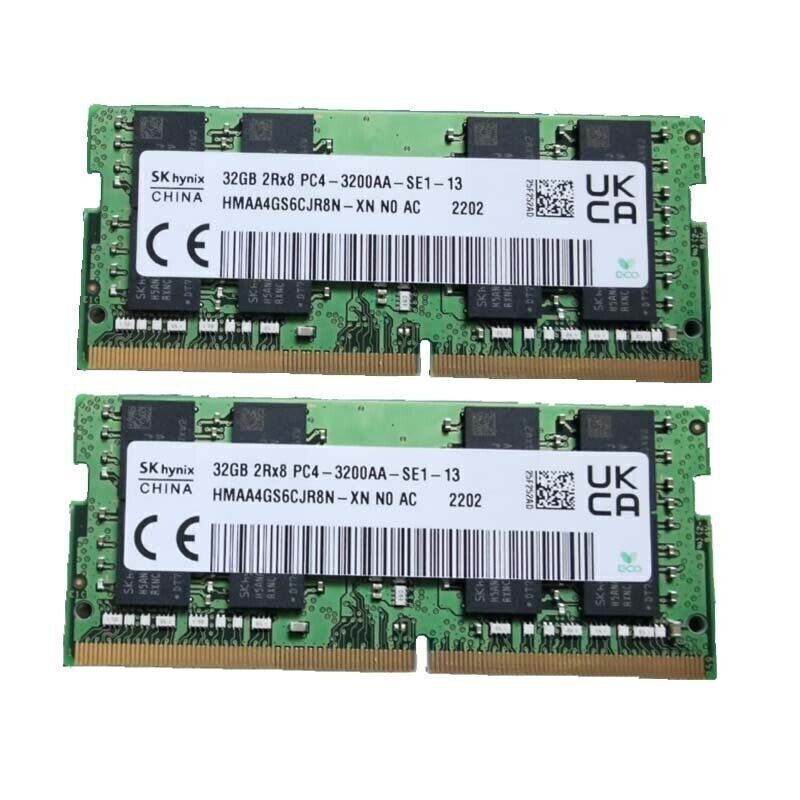 SK Hynix 2x32GB 2RX8 DDR4-3200 PC4-3200MHz CL19 SO-DIMM Laptop Memory RAM"