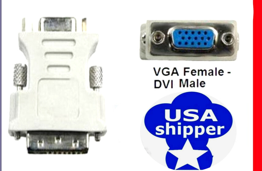 U.S.SHIPPER. New Dell DVI to VGA Video Adapter Converter. DVI Male to VGA Female