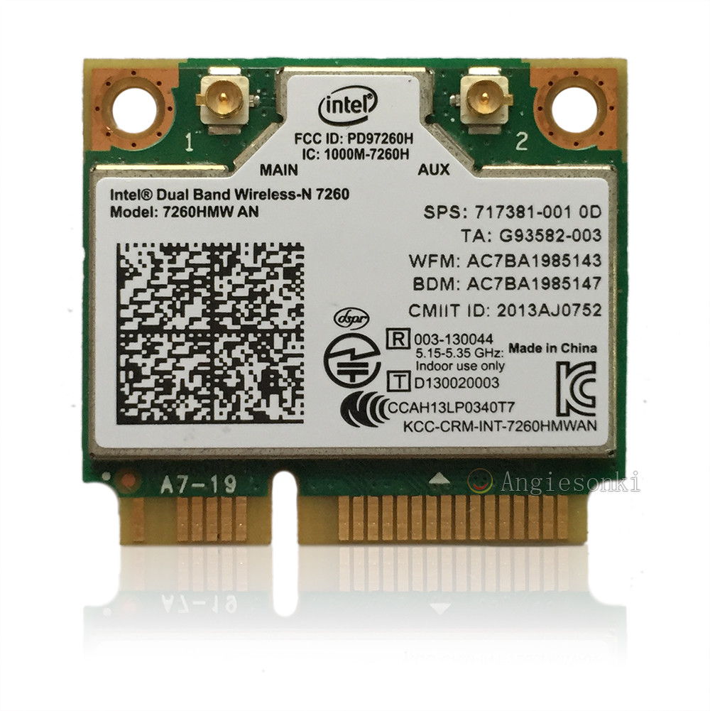 Intel Dual Band Wireless-N 7260 7260HMW AN 802.11a/g/n Wifi + Bluetooth 4.0 Card