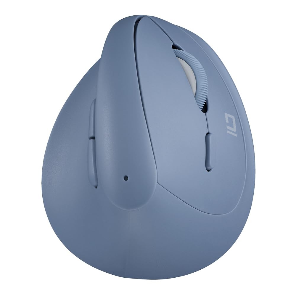 Digio2 Mini Ergonomic Wireless Mouse, Quiet, 5 Buttons, BlueLED, Blue