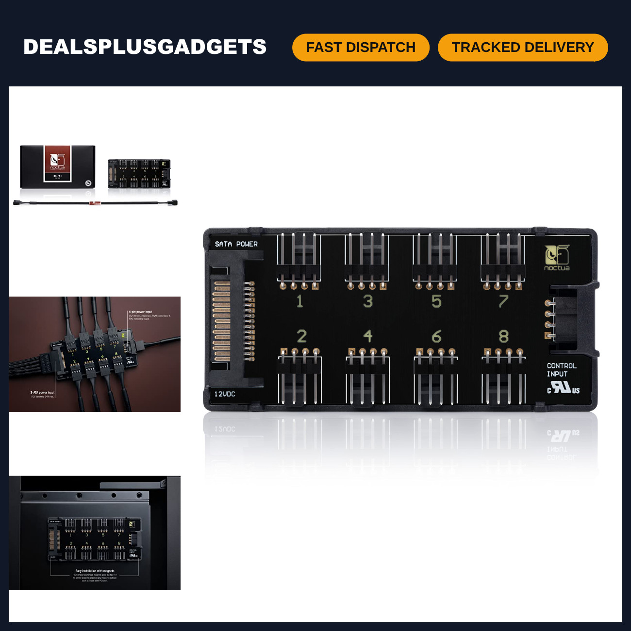 8-Port PWM Fan Hub, Magnetic Design, Short Circuit Protection, PC Cooling Access