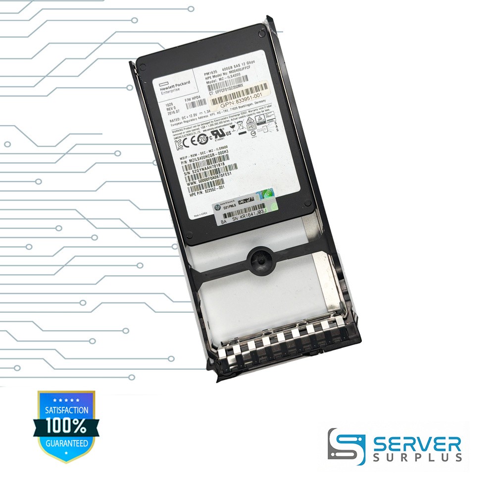 HPE PM1635 400GB SAS 12Gb/s 2.5 in Enterprise SSD | 833951-001