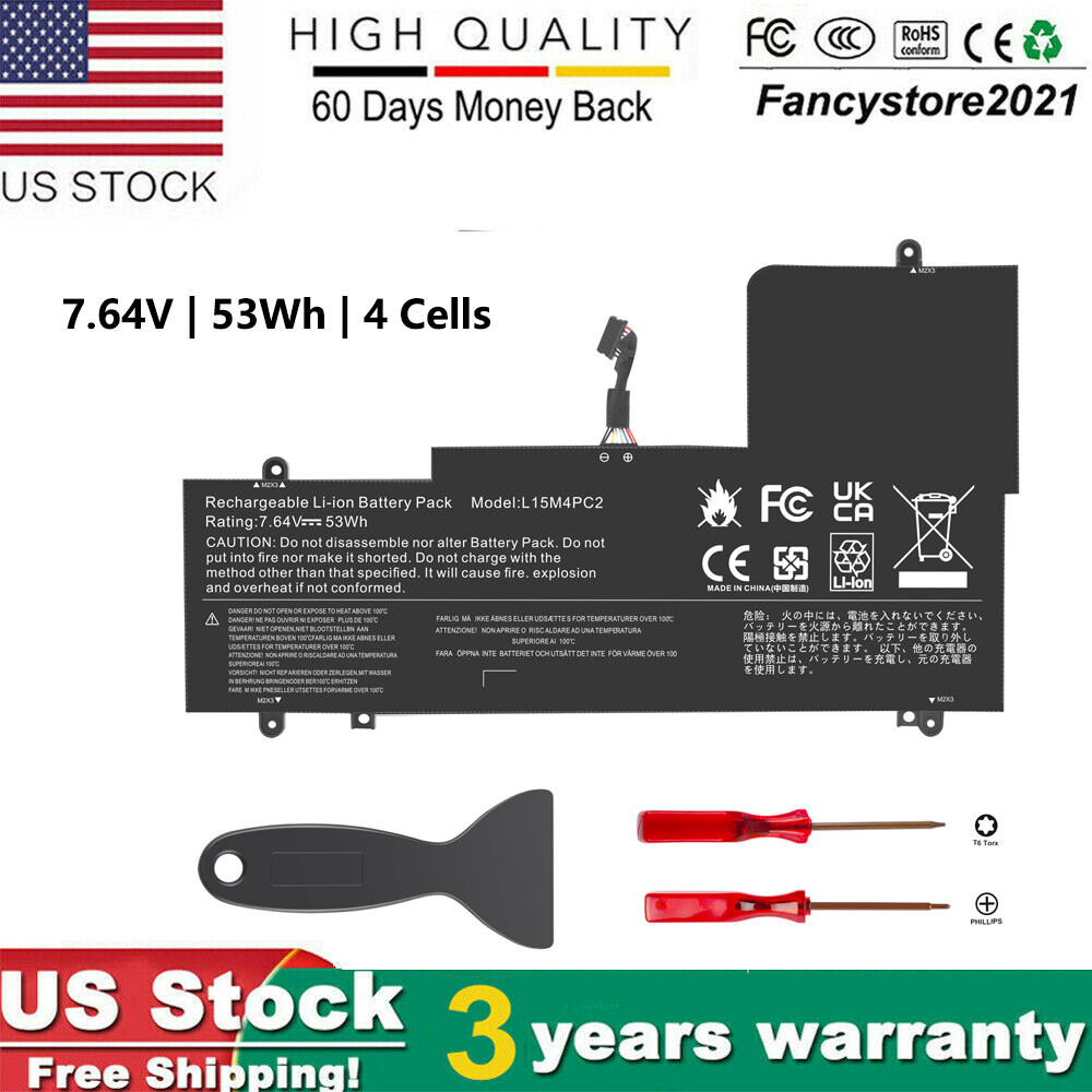 L15M4PC2 L15L4PC2 Battery For Lenovo Yoga 710-15ISK 710-14IKB 710-15IKB 53Wh US