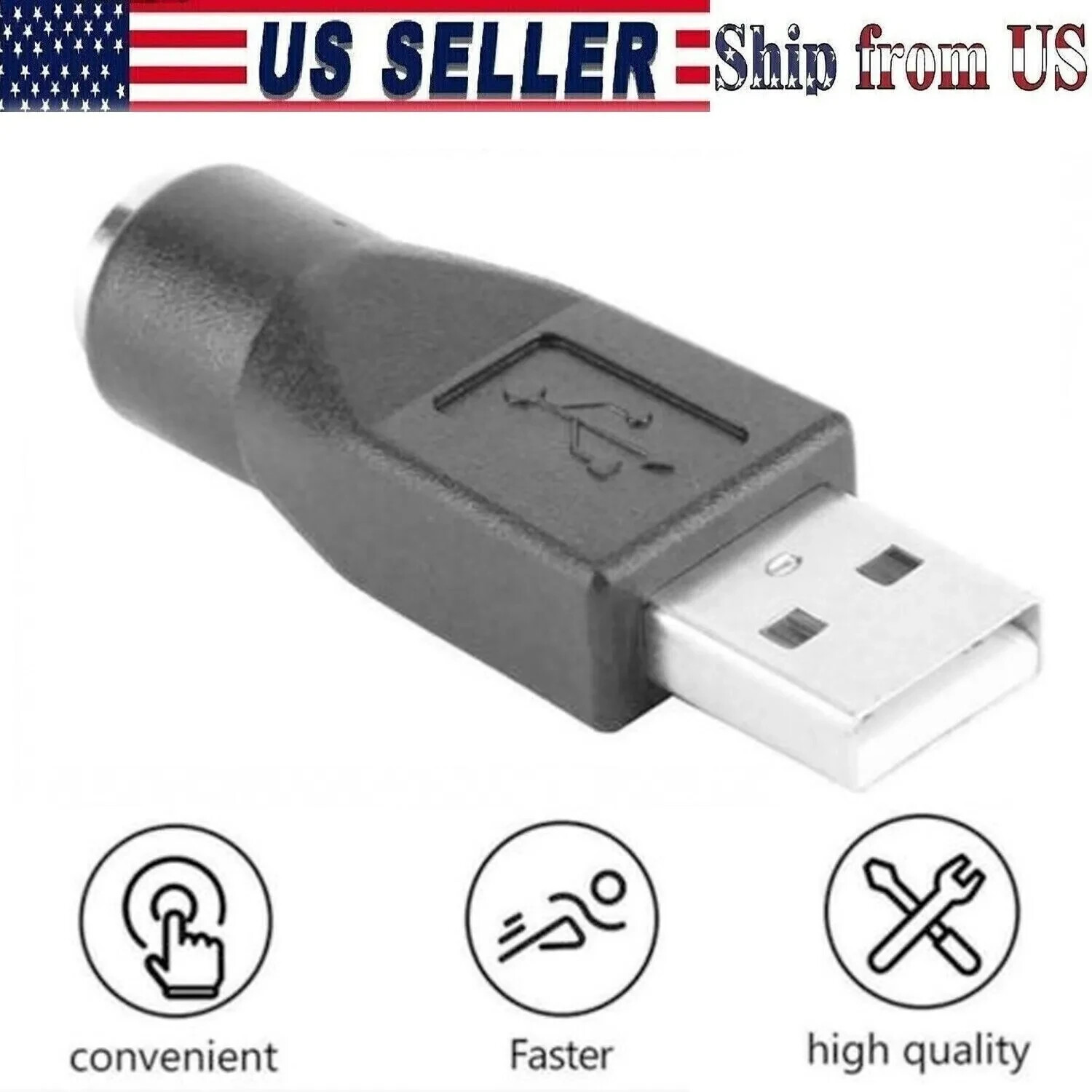 New PS/2 Female to USB Male Converter Connector Adapter for PC Mouses US Seller