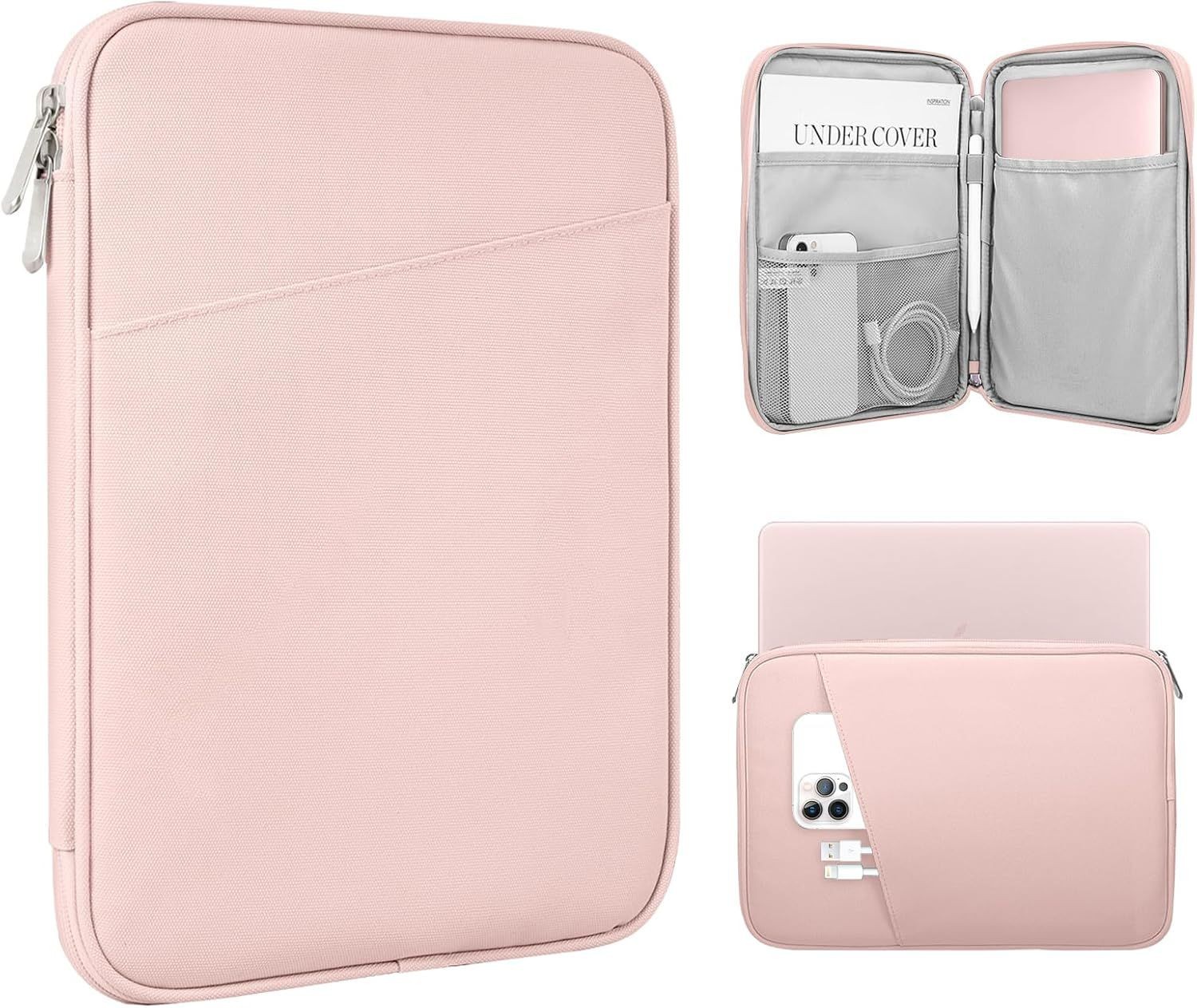 Sleeve for 13.3-14 Inch Lightweight Laptop with Pocket, Pink