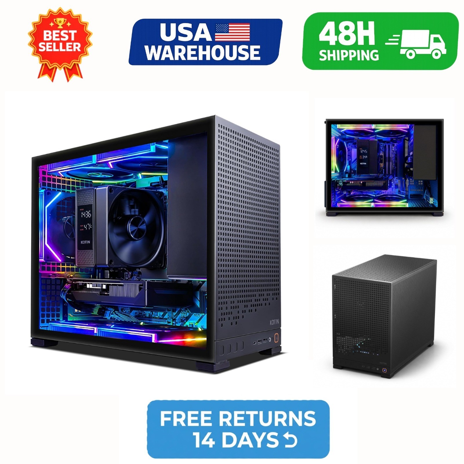 KOTIN Gaming PC Ryzen 7 8700F RTX 5060 Ti 32GB DDR5 1TB NVMe SSD