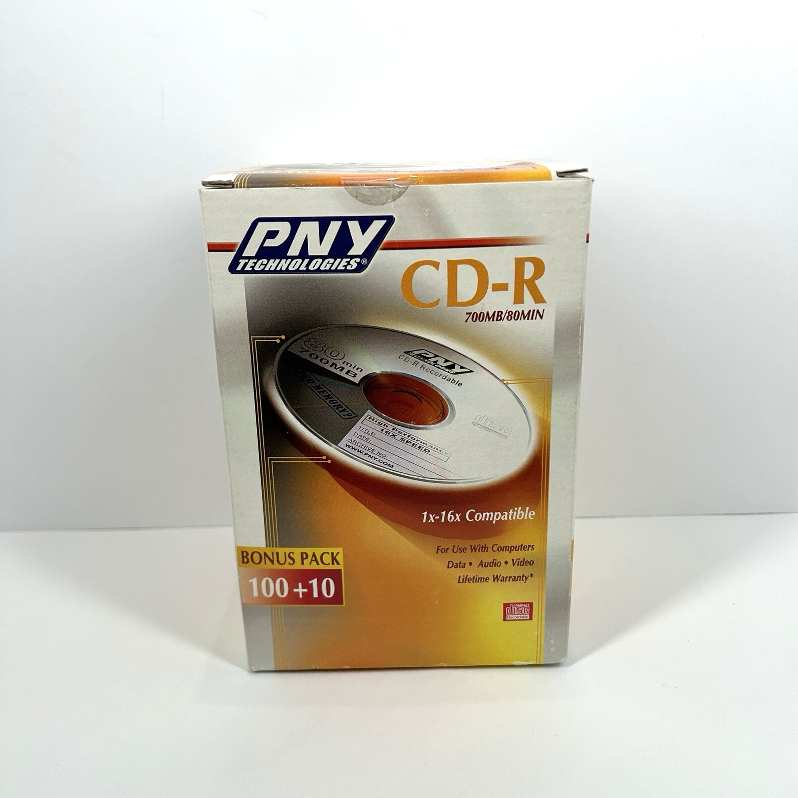 PNY Technologies CD-R 700MB 80Min Blank Recordable Discs 110 Pack 1x-16x