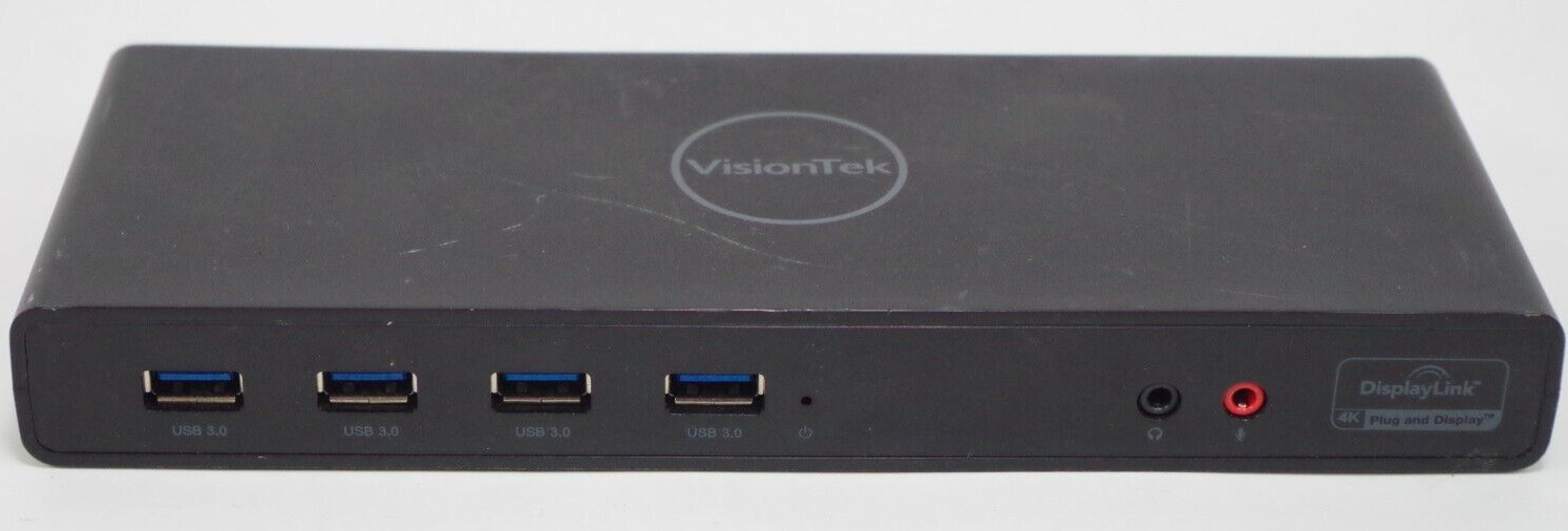 VisionTek VT4000 901005 Dual Display 4K USB 3.0/USBC Docking Station NO CORDS