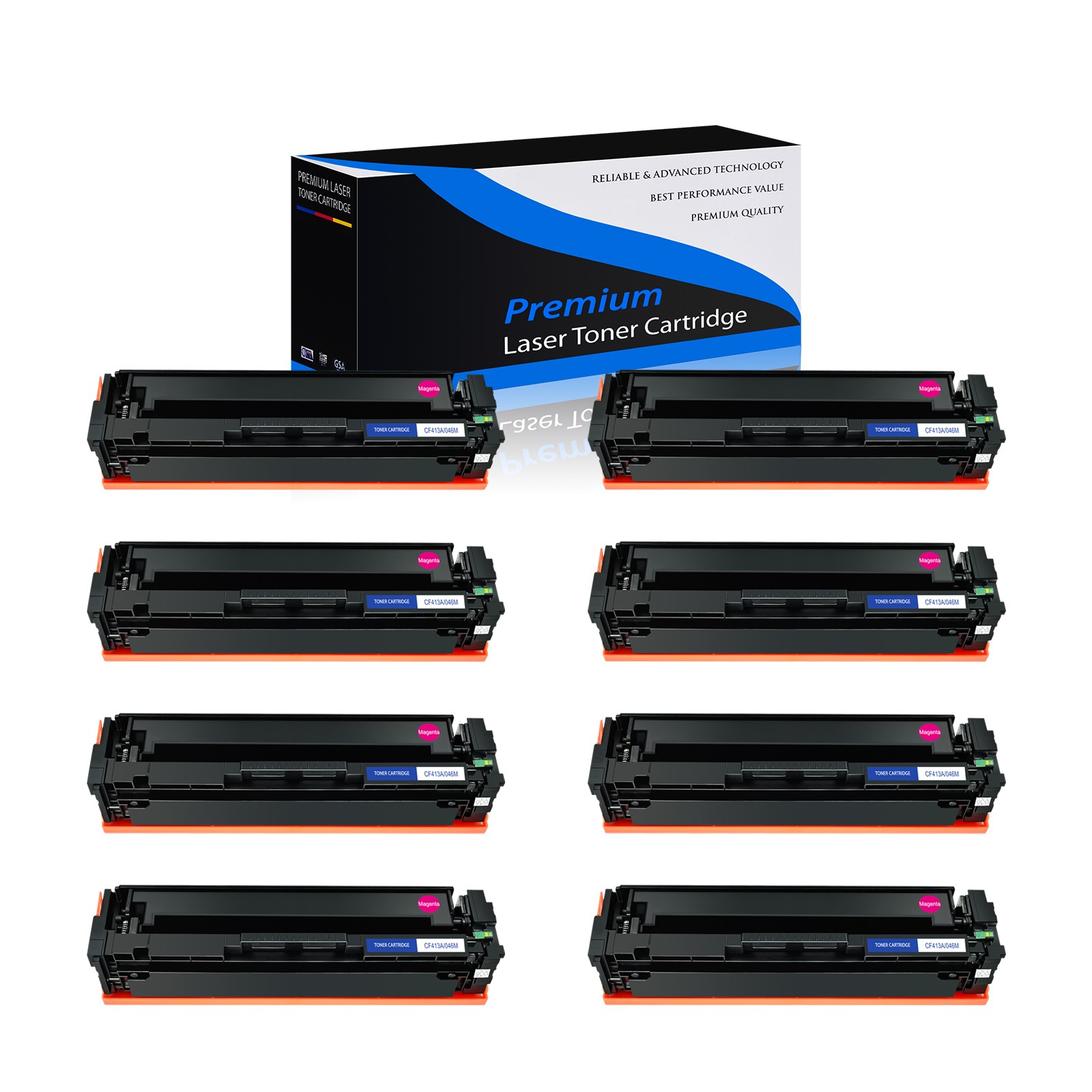8PK 410A Magenta Toner Cartridge CF413A Compatible For HP LaserJet M477fdw /fdn