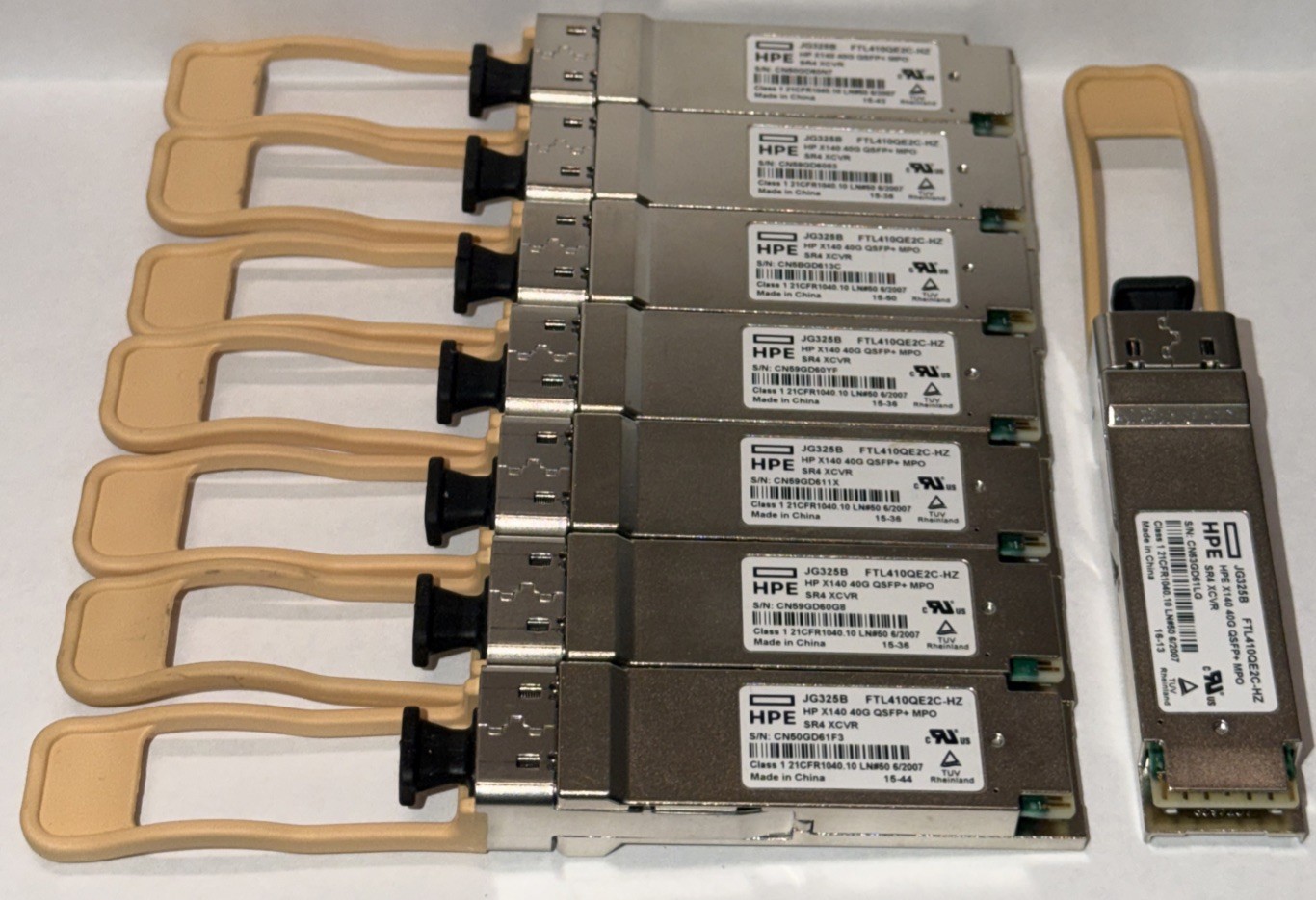 Lot Of 8 HPE (HP) BRANDED X140 40G QSFP+ MPO XCVR SR4 TRANSCEIVER Unused JG325B