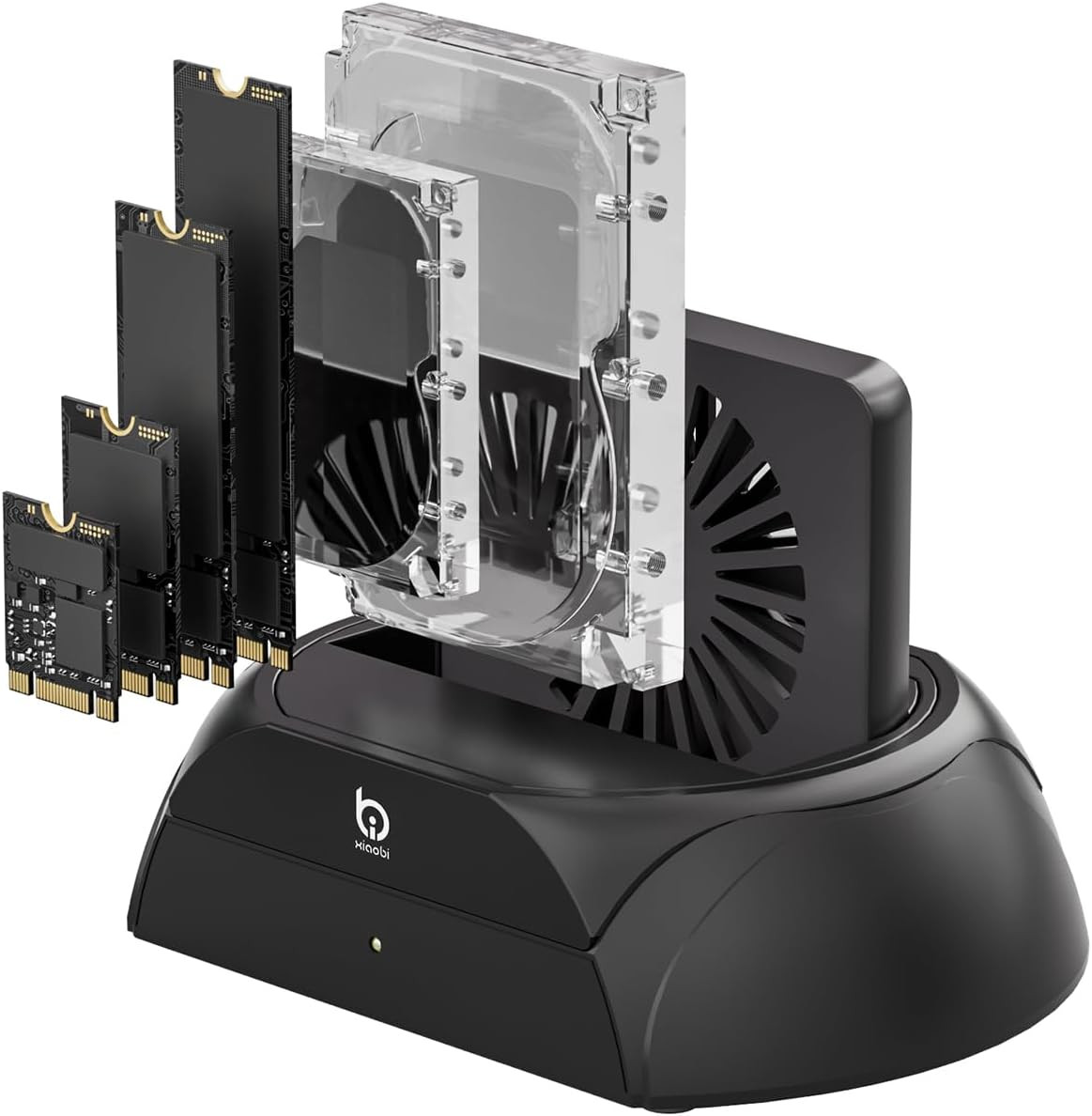 Hard Drive Docking Station, Pcie Nvme Adapter with Cooling Fan Superior Cooling