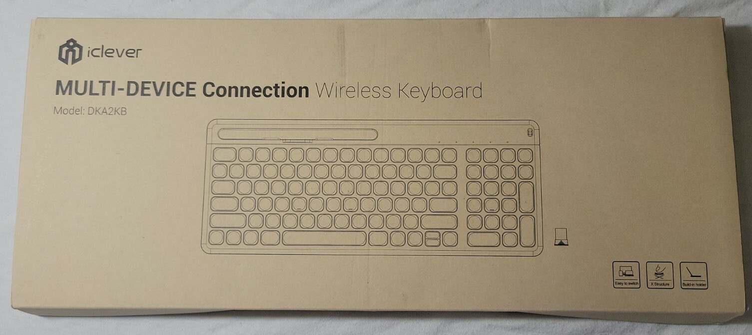 iClever MULTI-DEVICE CONNECTION WIRELESS KEYBOARD MODEL DKA2KB NEW IN BOX BLACK