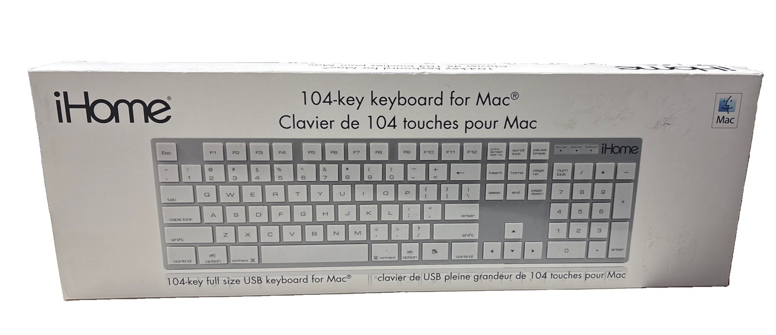 iHome Full Size Mac Wired Keyboard: Compatible w/Apple iOS or Windows IMAC-K121S