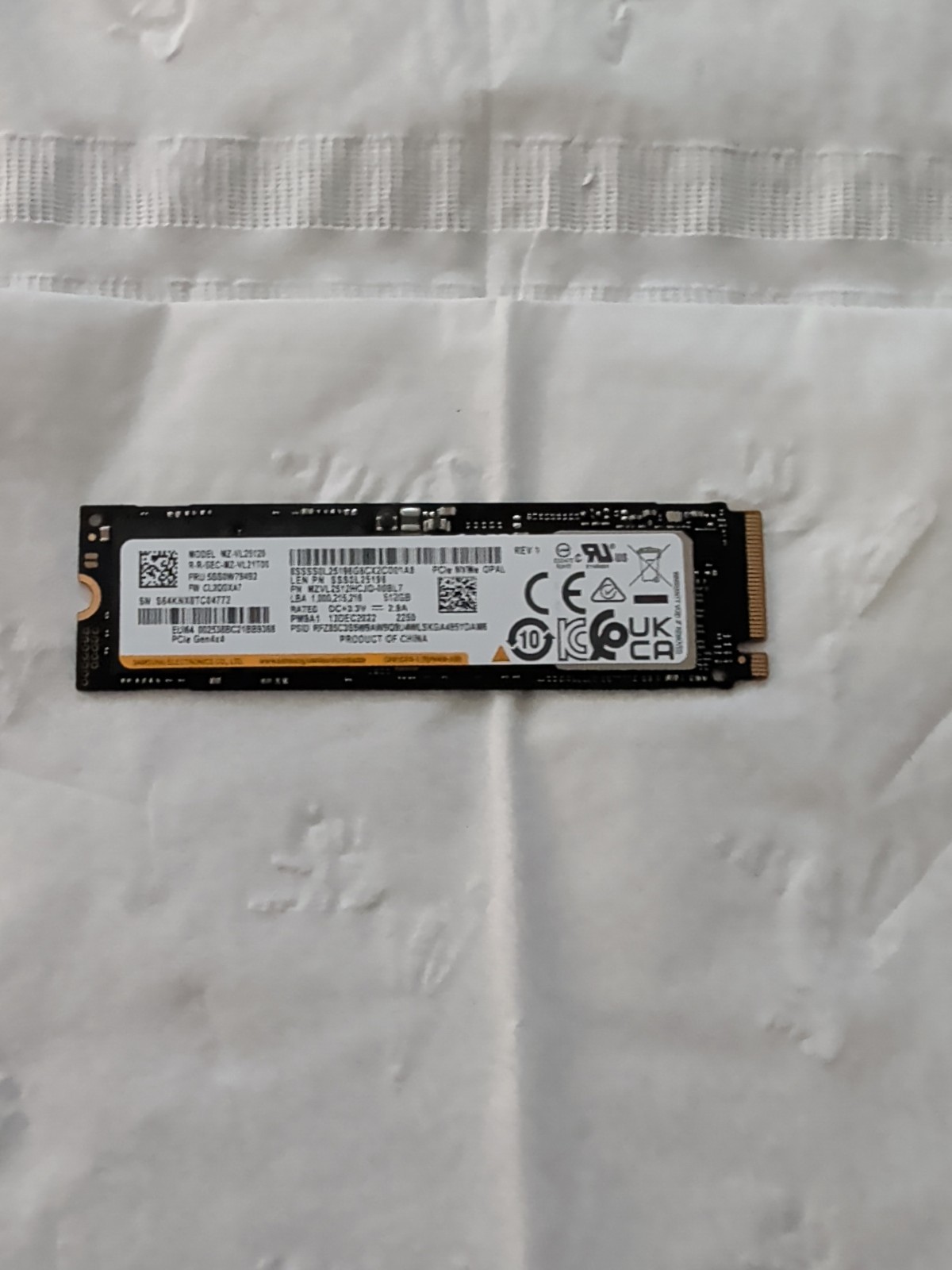SAMSUNG PM9A1a MZ-VL2512B- 512GB NVME PCI-E GEN4X4 - LENOVO SAMSUNG
