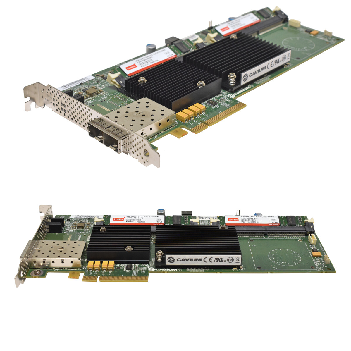Cavium CN6870C-210NV-M8-2.0-G PCIe x8 Network Card 2x4GB DDR3 Mini Dimm 2x SFP+