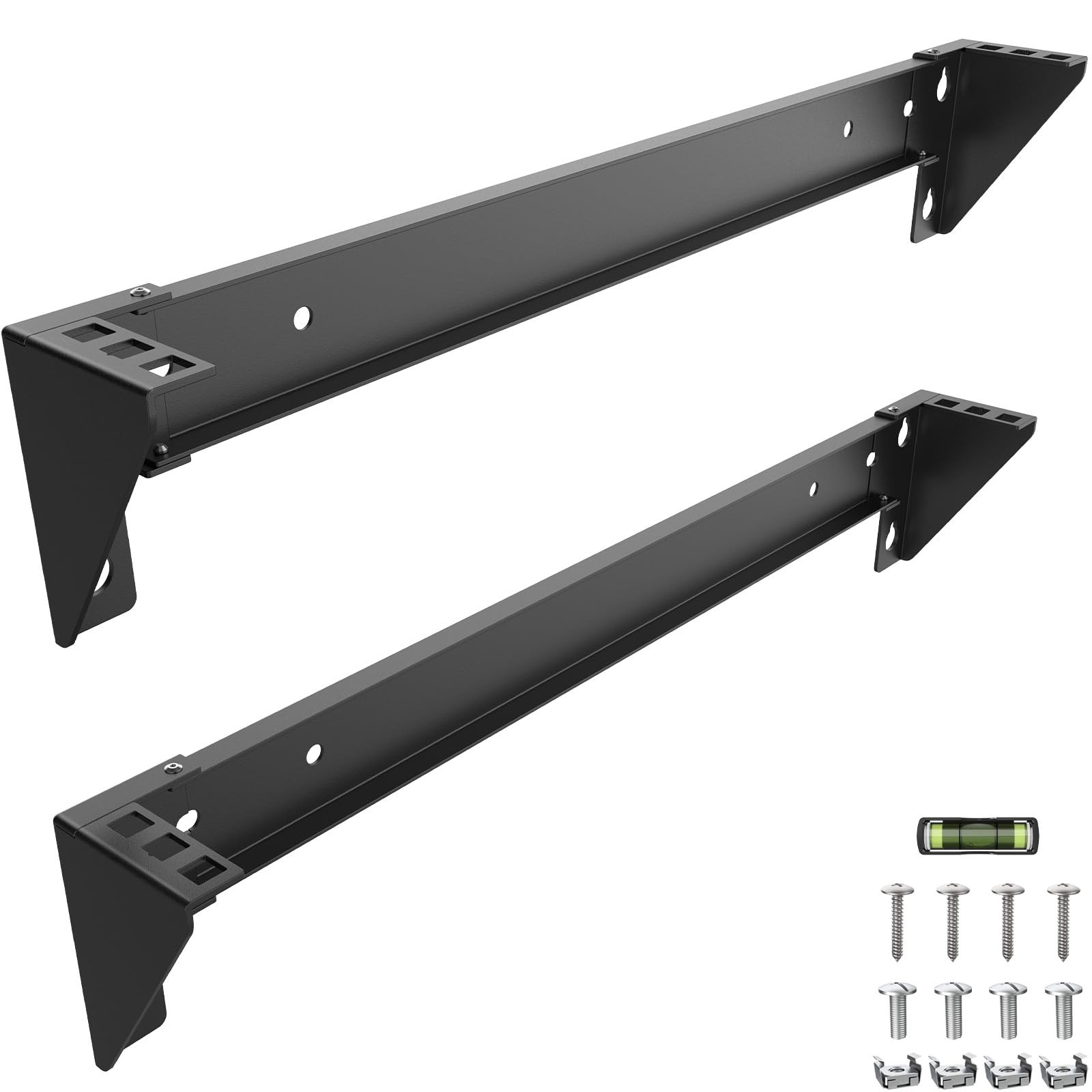 2 PCS 1U Vertical Wall Mount Rack Steel Foldable Patch Panel Bracket Heavy