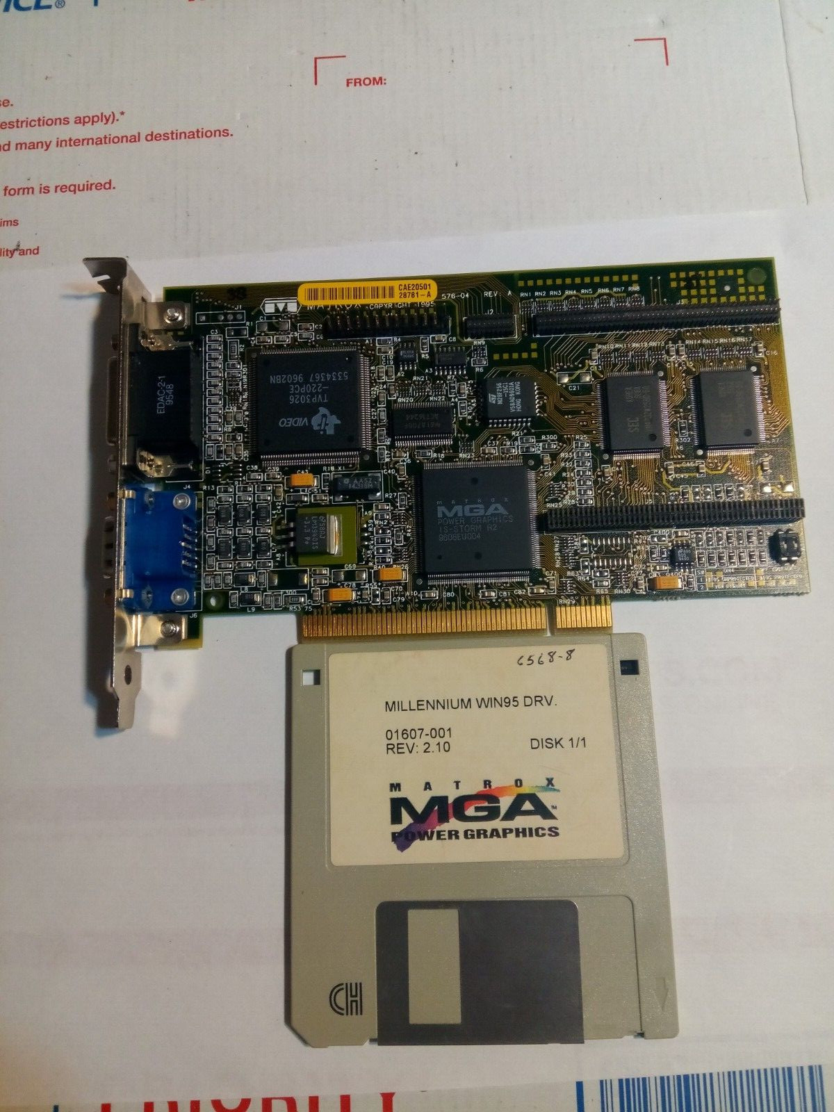 MATROX MILLENIUM MGA-MIL/2N 576-04 REV:A 2MB VINTAGE