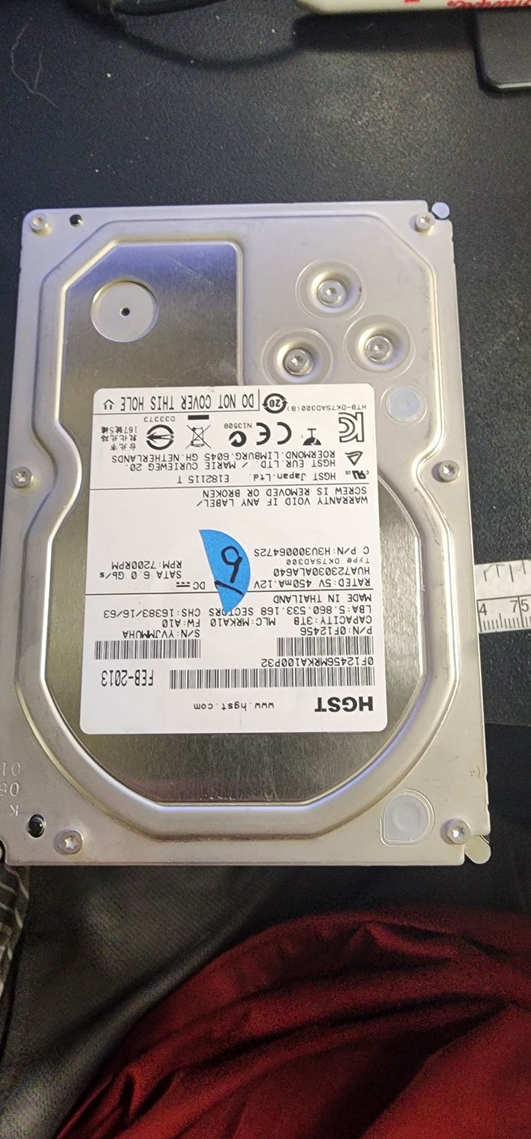 HGST 3.5in SATA 6.0Gb/s Internal Hard Drive Bare HDD Used Desktop