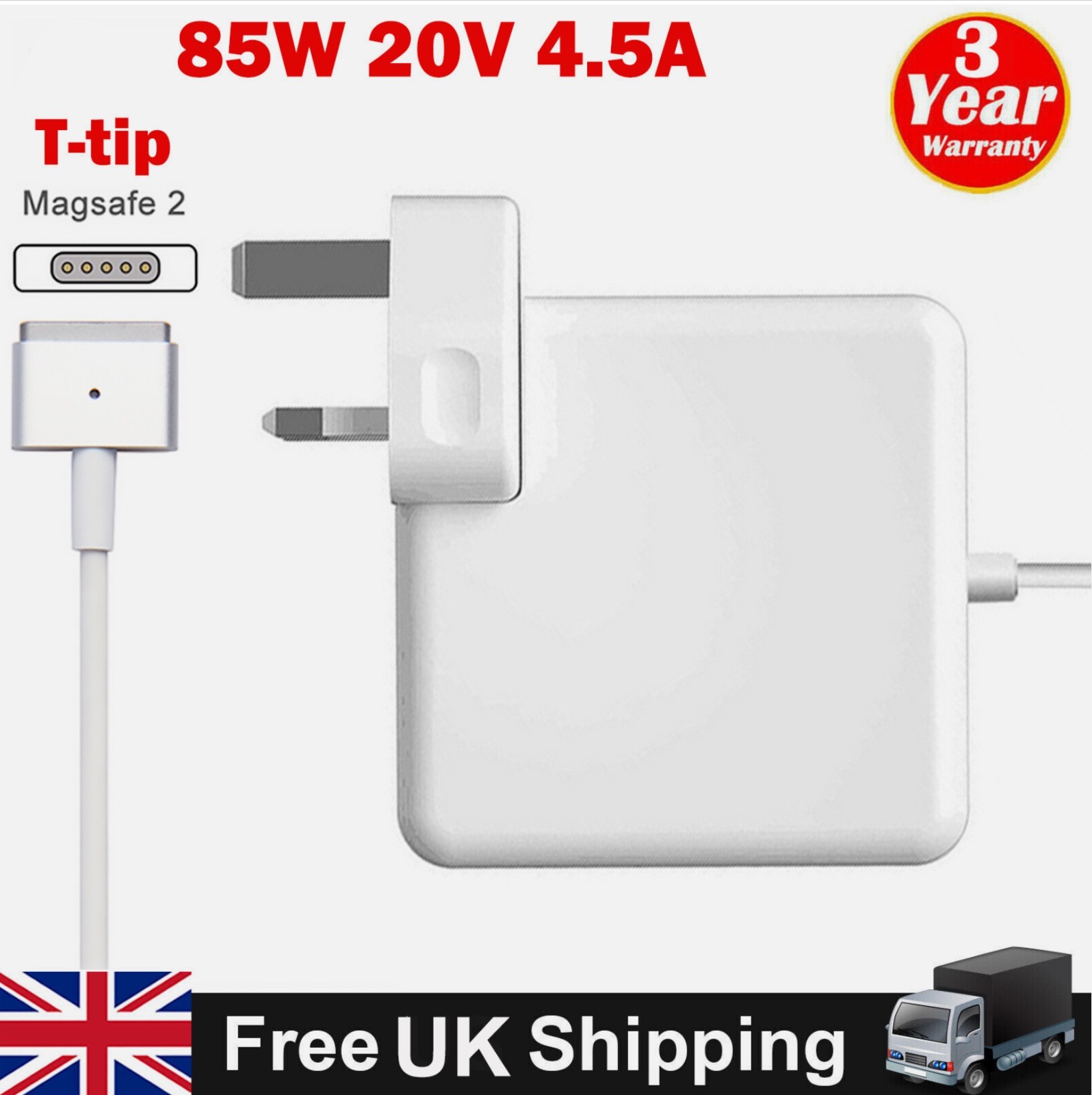 85W Mag-Safe 2 Charger For MacBook Pro 13" 15" 17" A1398 A1466 A1502 A1425 A1465