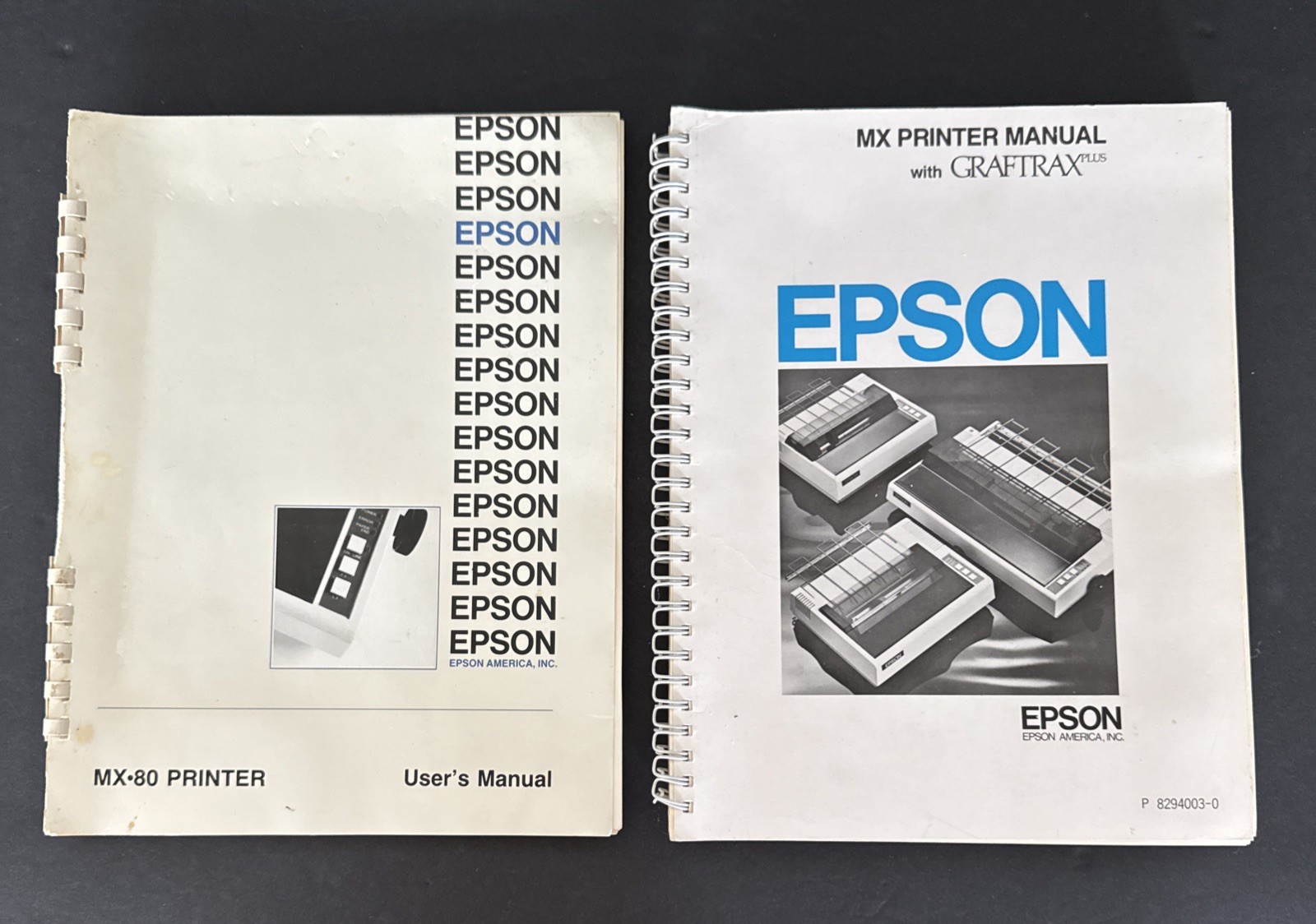 Epson MX-80 Printer User's Manuals Lot of 2 Vintage 1980’s USA And Bonus Manuals