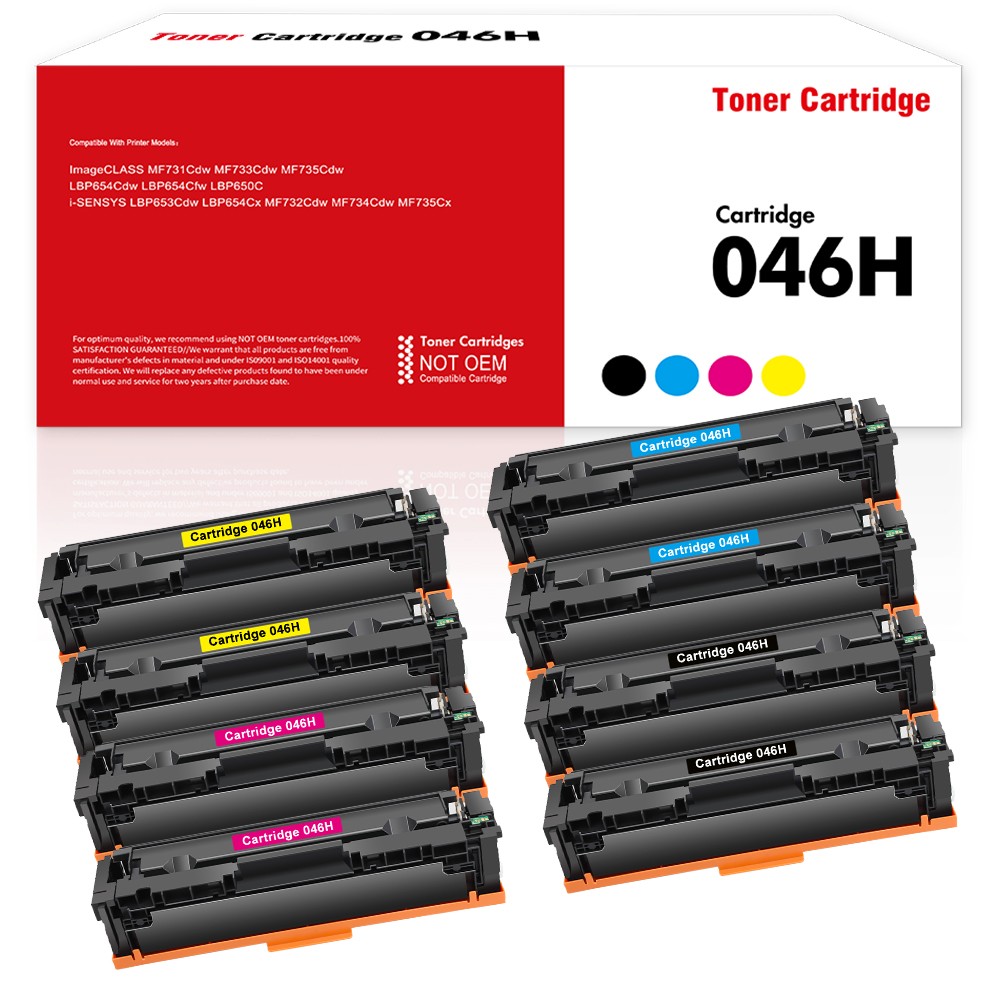 8PK 046H Toner Cartridge Set for Canon 046 H Color imageCLASS MF733cdw LBP654Cdw