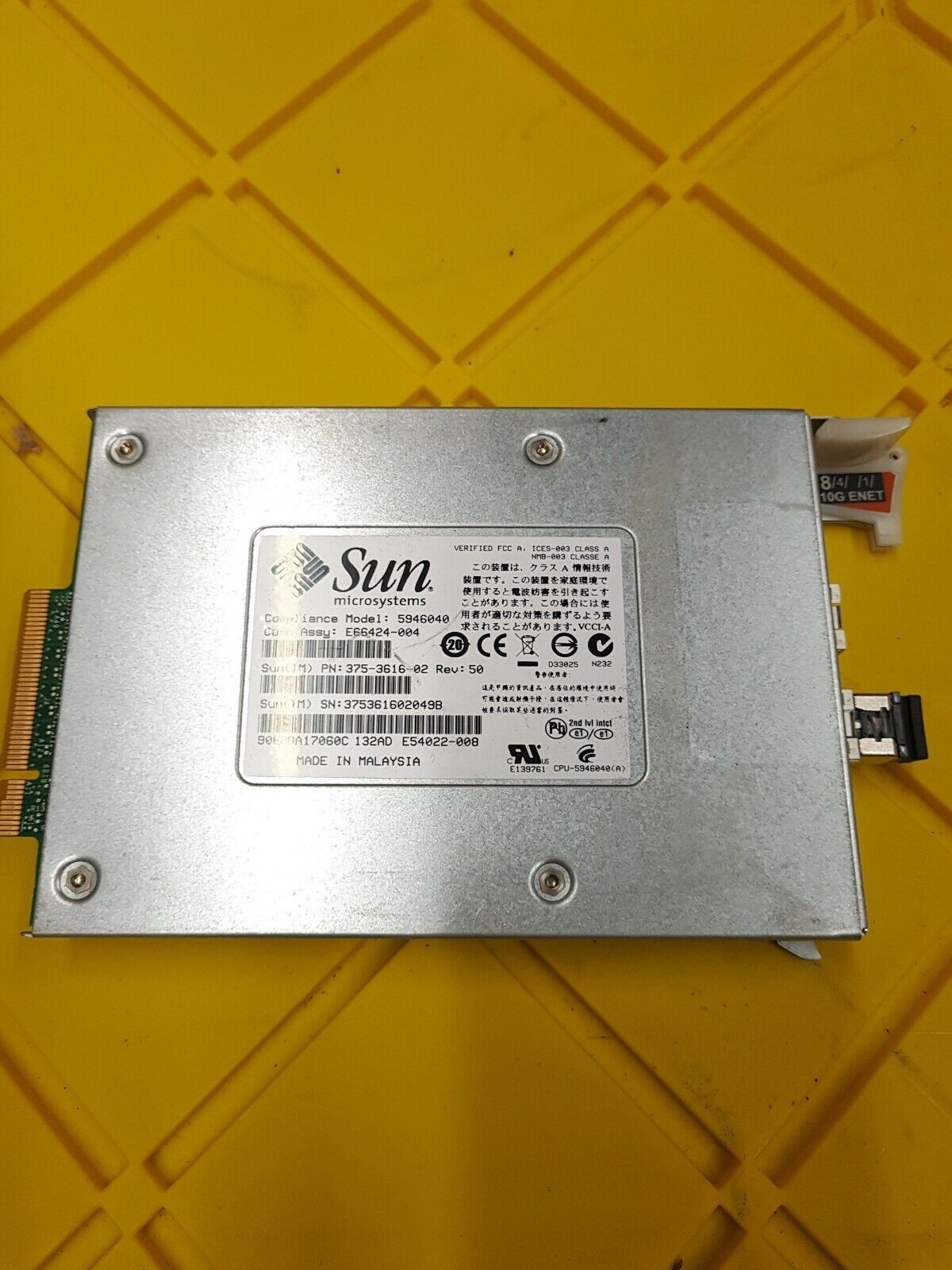 SUN ORACLE 375-3616-02 5946040 E66424 E54022-008 PCIe Dual 10-GbE SFP+ Module