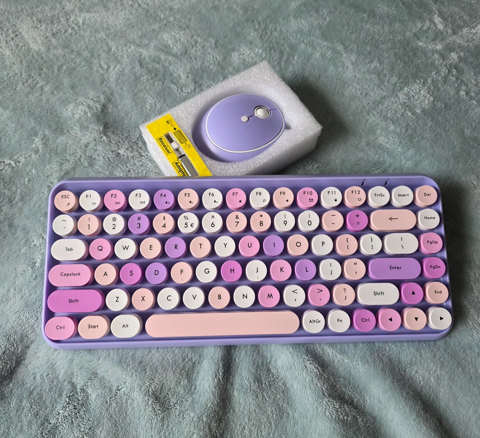 Perixx Periduo-713 Wireless 2 in 1 Combo Pastel Candy Mini Keyboard & Mouse Set