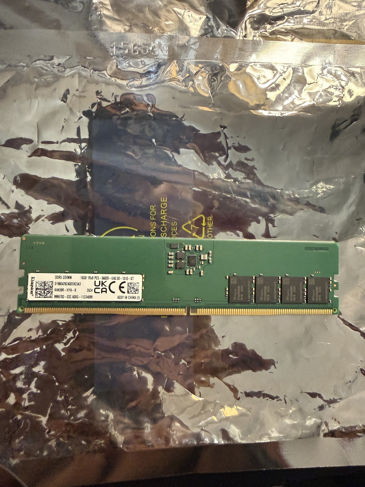 Kingston 16GB DDR5 5600 UDIMM Desktop RAM 1Rx8 PC5-5600B