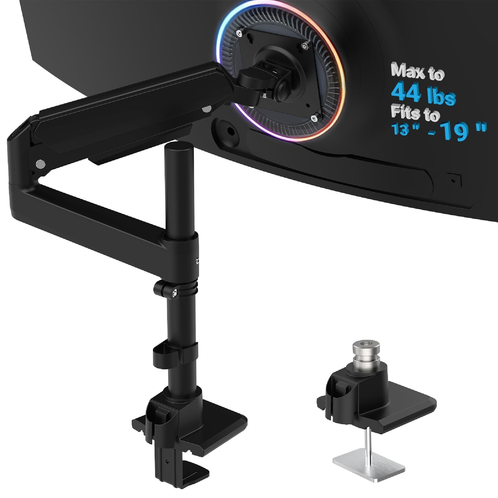 Heavy Duty Monitor Arm for 13-49 Inch Ultrawide Screens, Holds Up to 44lbs, F...