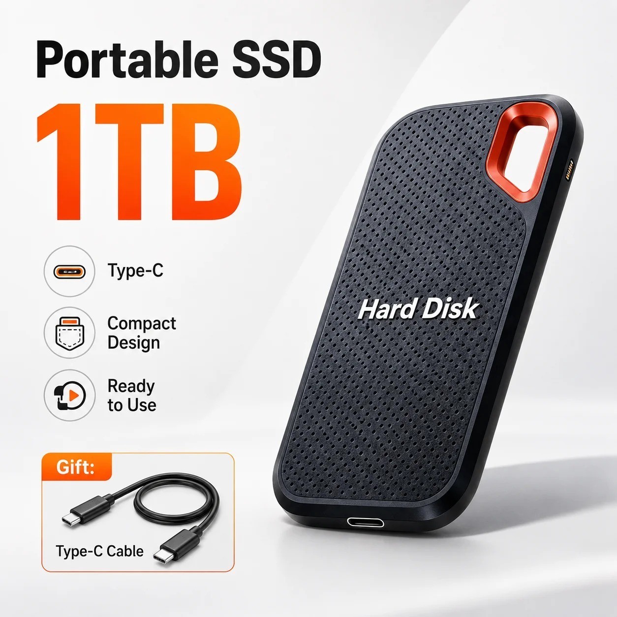 1/2/4/6/8TB Portable External SSD Hard Drive – USB 3.1 High-Speed Storage Drive