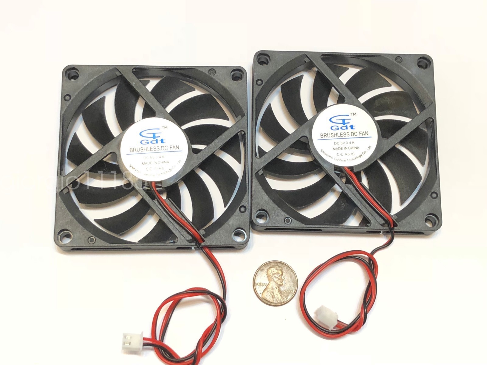 2 Pieces 8010s Gdstime 5V 2pin 80x80x10mm DC Cooling Fan large brushless