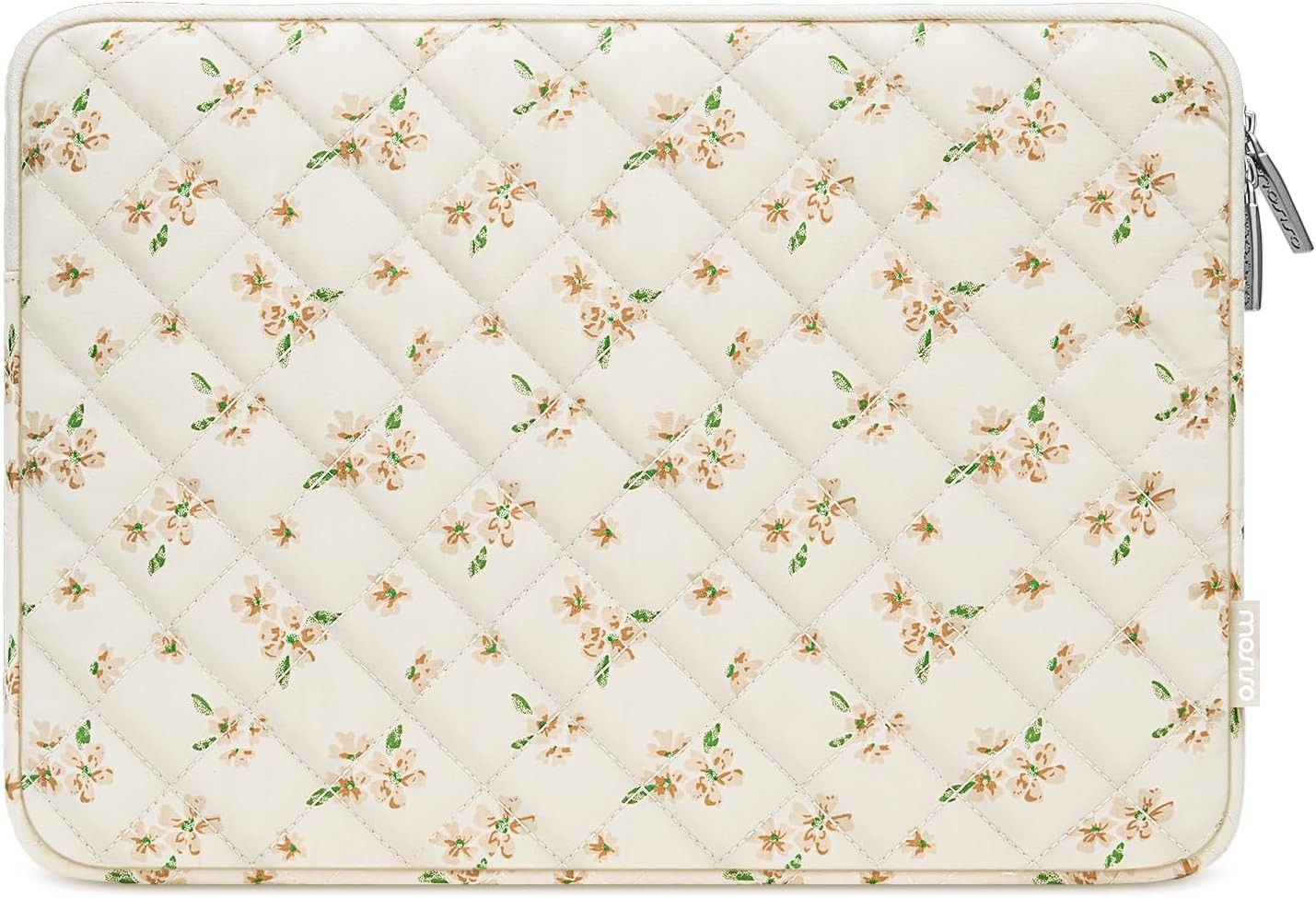 Sleeve for 13-14 inch Laptop, Puffy Quilted Carrying Case, Idyllic Floral