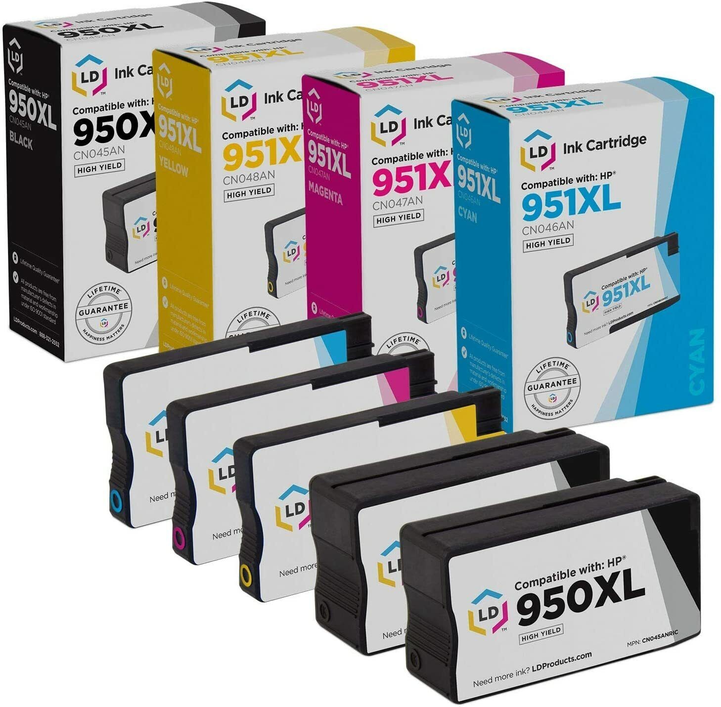 LD 5pk COMP Cartridge Set for HP 950 XL 951XL OfficeJet Pro 8600 Premium Plus