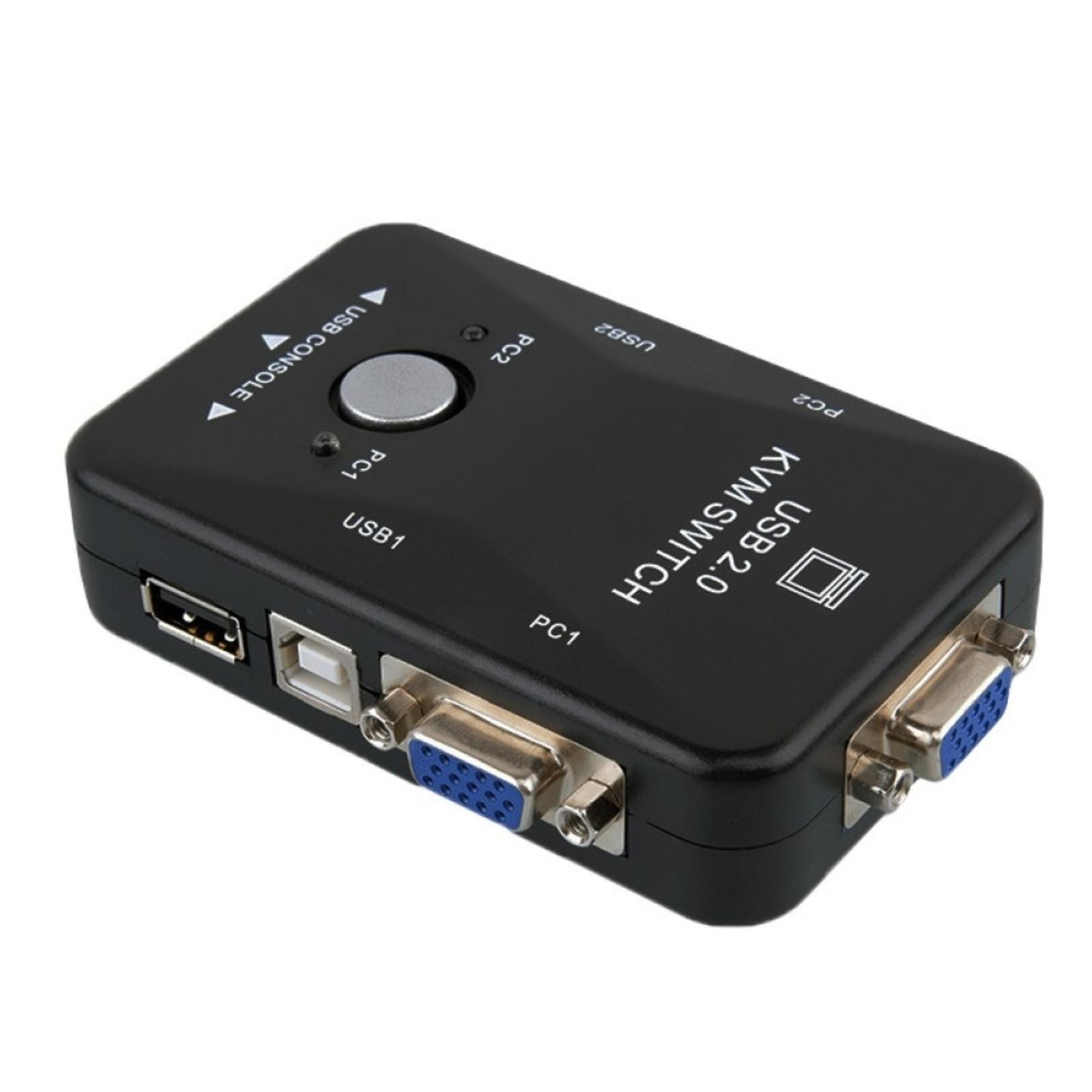 Dual/2-Port USB VGA KVM Switch Box Mouse Keyboard Monitor Sharing Computer PC A
