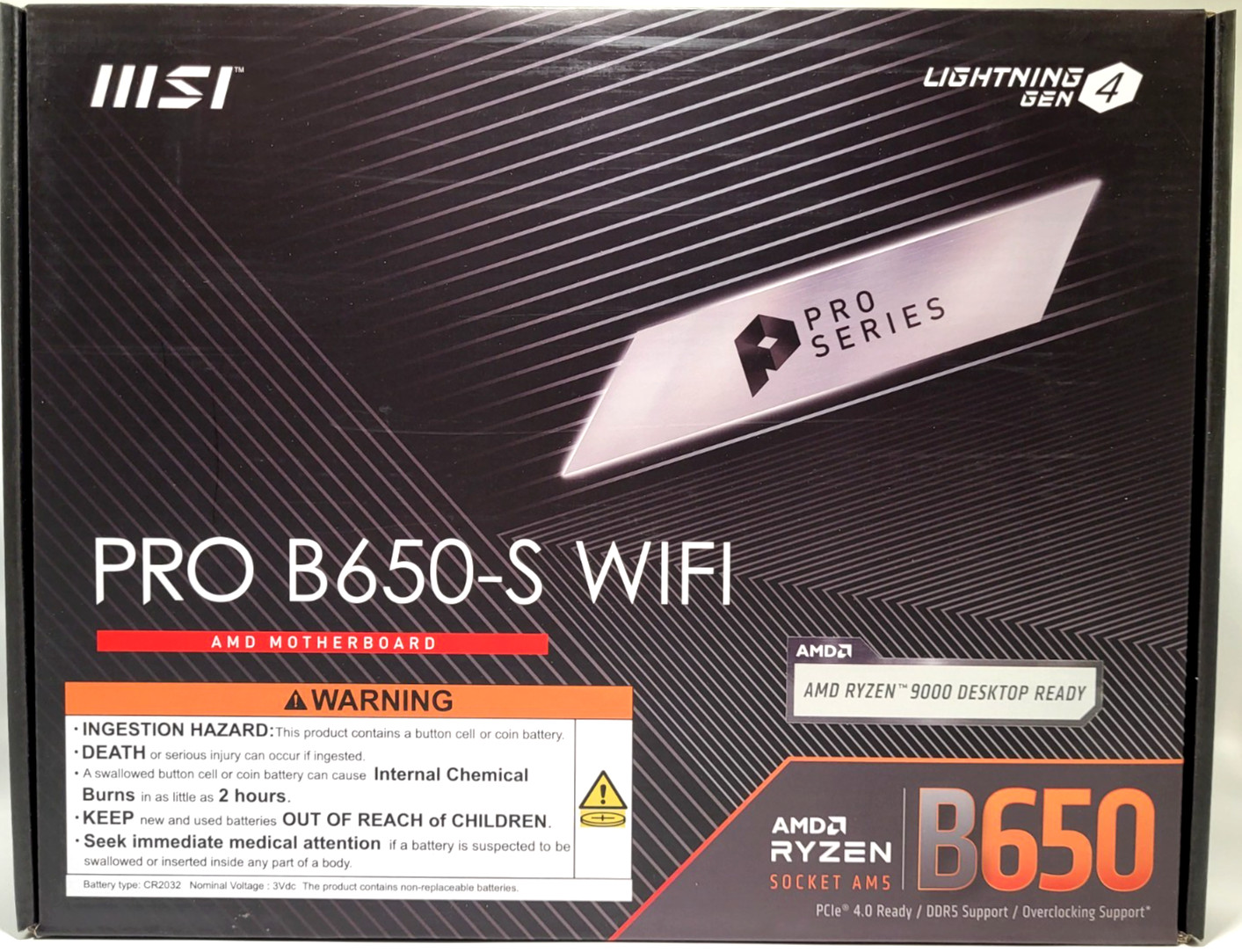 MSI PRO B650-S WIFI AM5 DDR5 PCI-E 4.0x16 WiFi-6e ATX Motherboard **NEW*