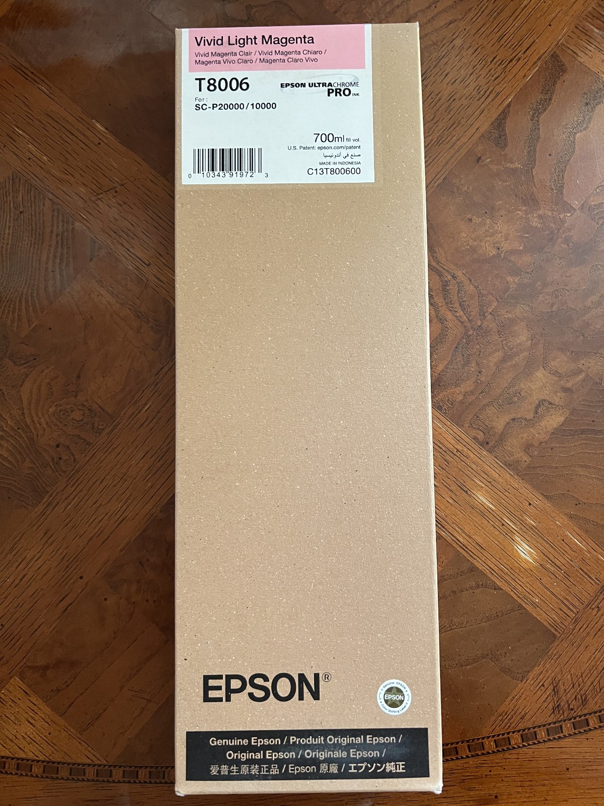 T8006 Vivid LIght Magenta 2028 Epson UltraChrome PRO Ink Cart 700mL Genuine