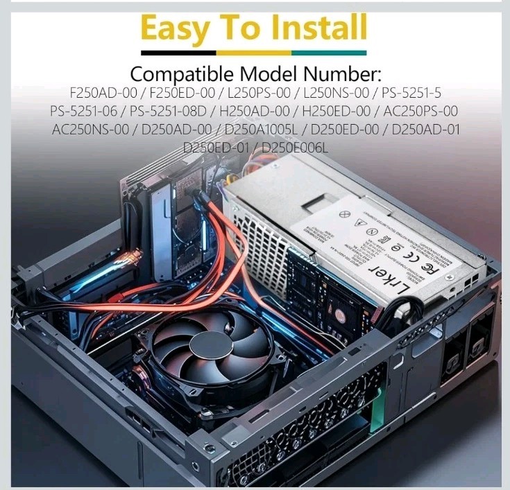 Lrker 250W ATX 80 Plus Power Supply F250AD-00/D250AD-00 for Dell