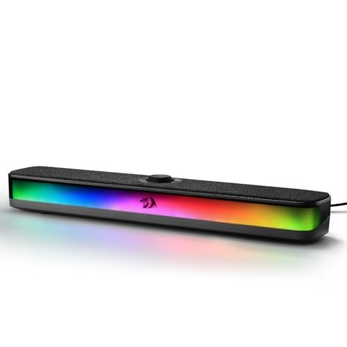  GS515 RGB Desktop Soundbar, 2.0 Channel Stereo Computer Speakers for Black