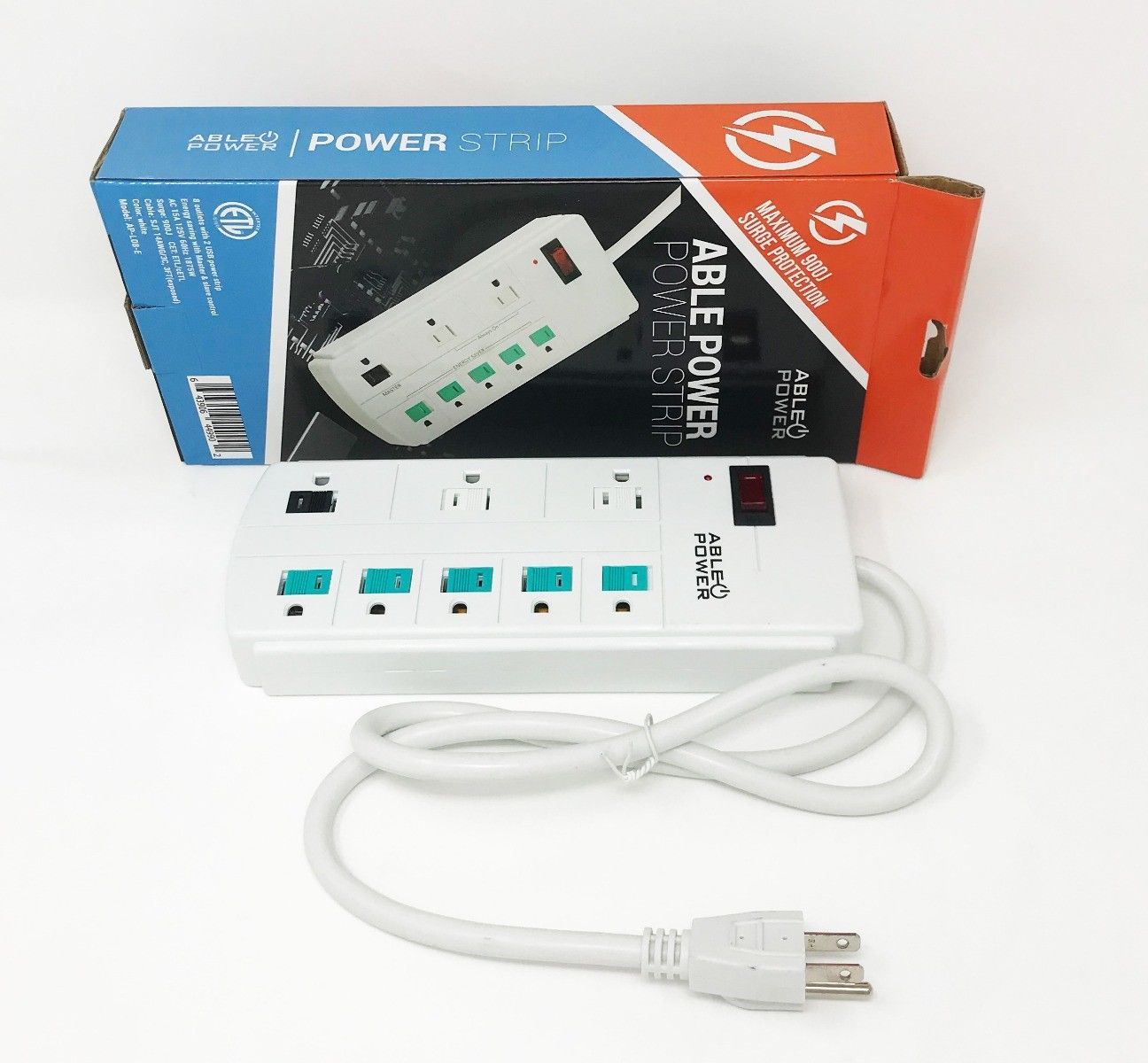 ENERGY SAVER SURGE PROTECTOR POWER STRIP 8 OUTLET MANAGED 900J