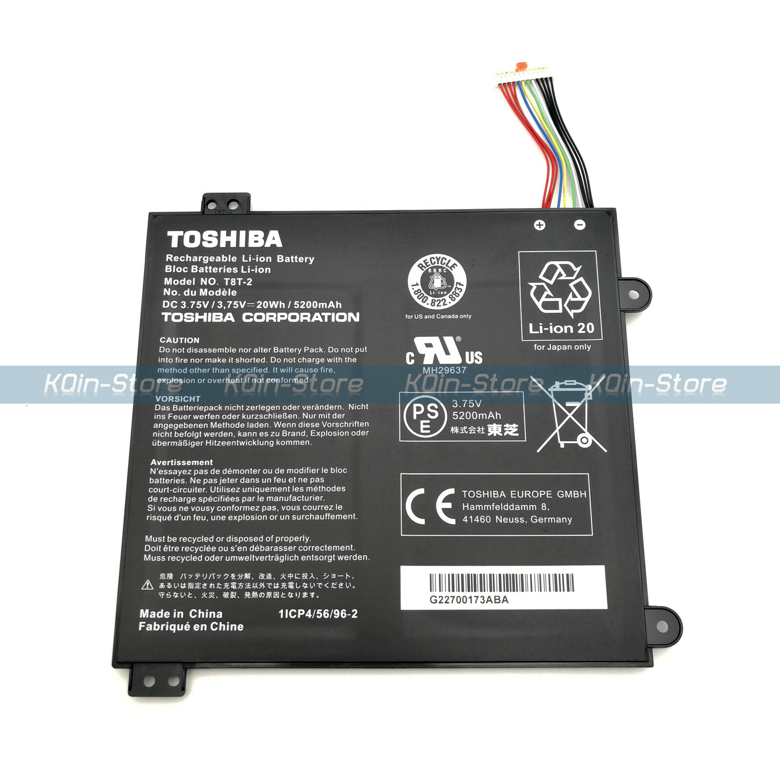 New Genuine T8T-2 Table OEM Battery for Toshiba Satellite Click Mini L9W-B T10TC