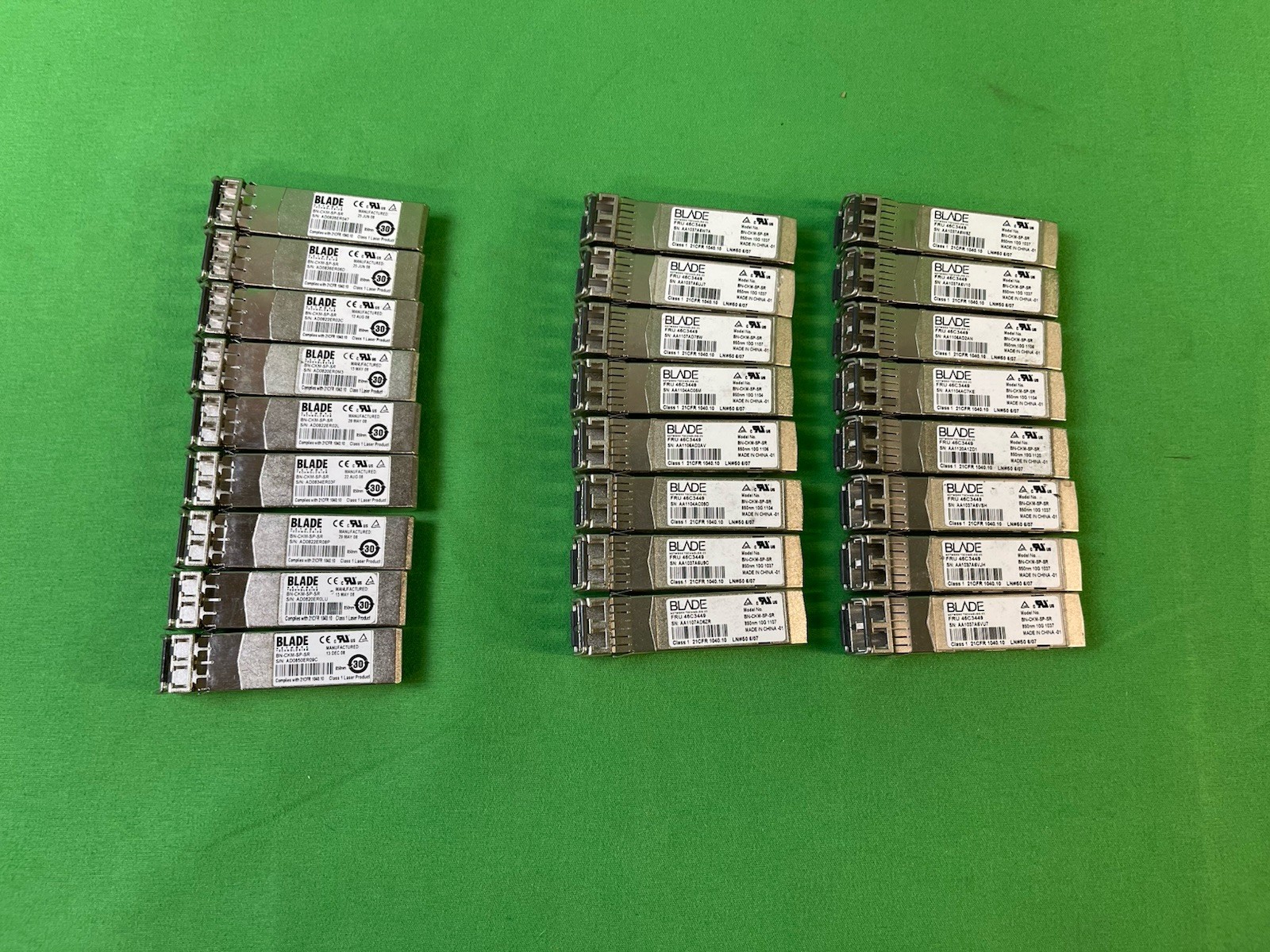 Lot of 25 IBM Blade 46C3449 BN-CKM-SP-SR 850nm 10G Transceiver Module